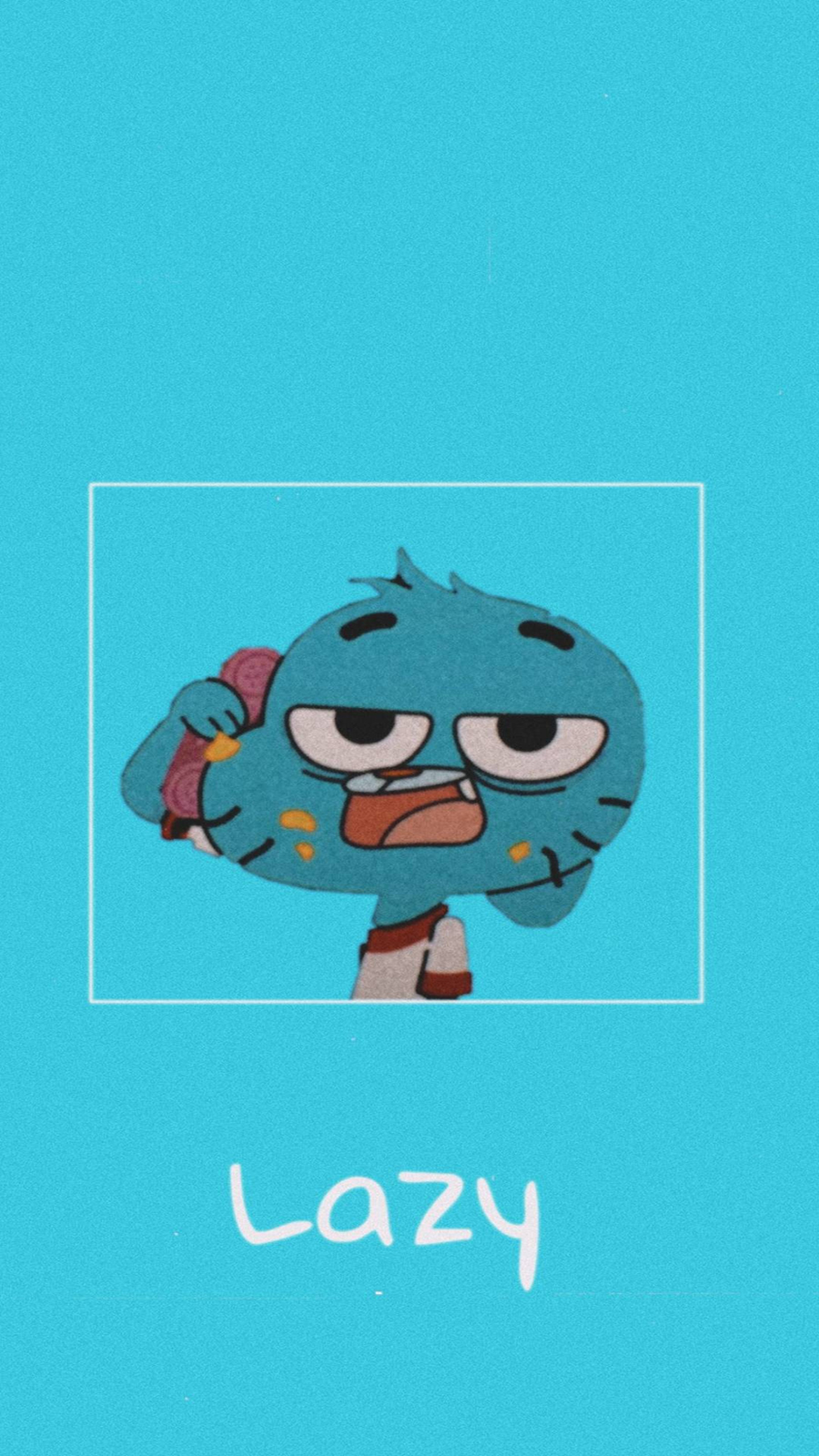 Gumball annoiato, sfondo azzurro, 900x1600 Verticale, Mobile