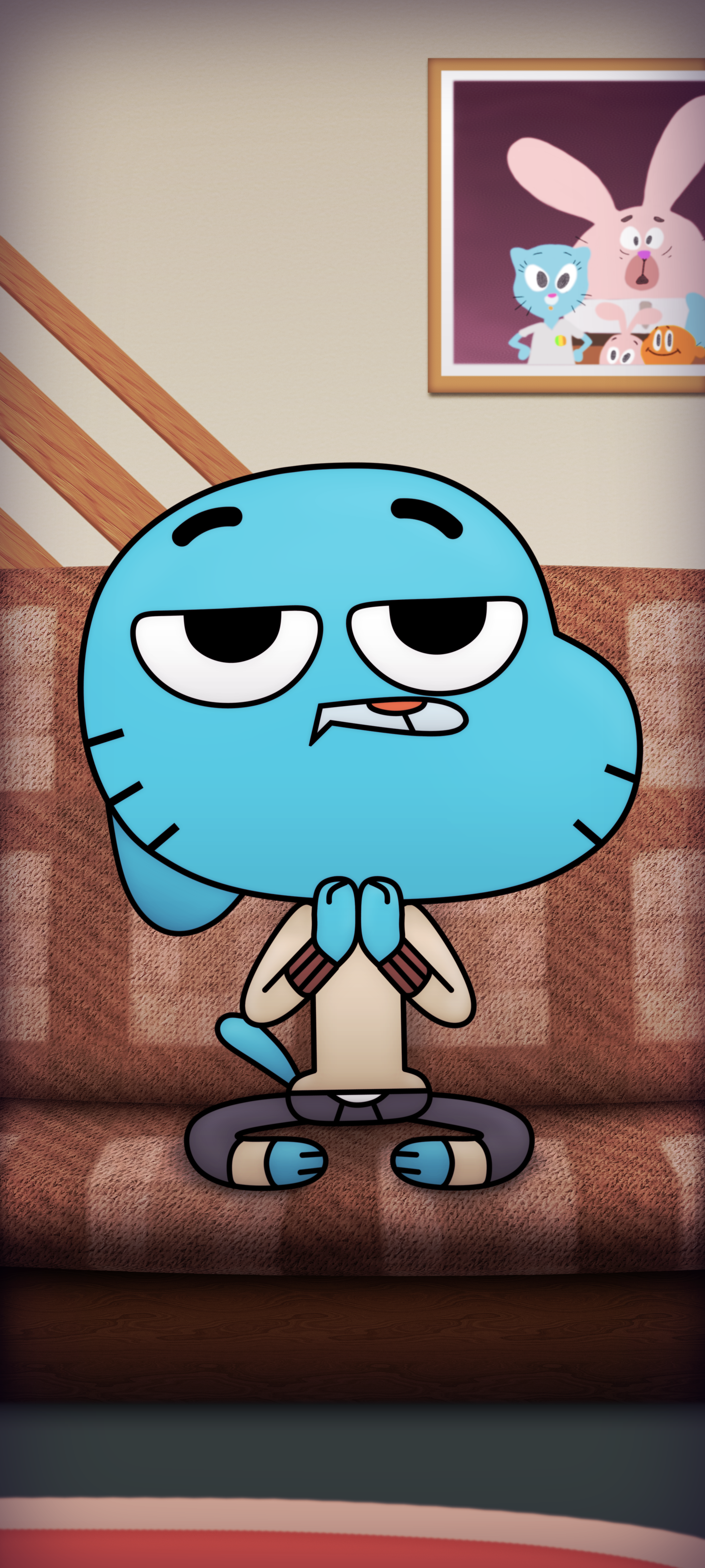Gumball seduto sul divano, 2160x4800 Verticale, Mobile