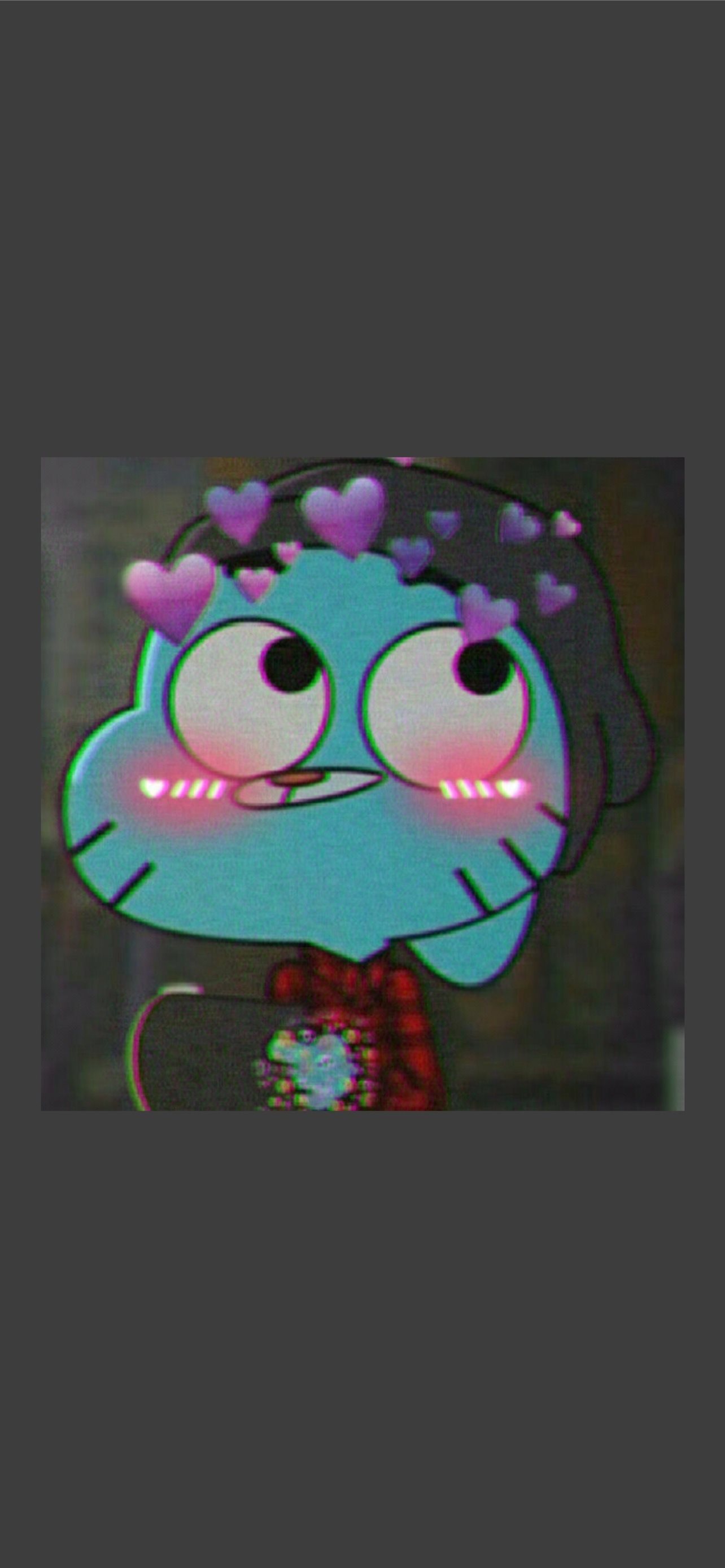 Gumball con occhi a cuori, 1284x2778 Full HD Verticale, iPhone