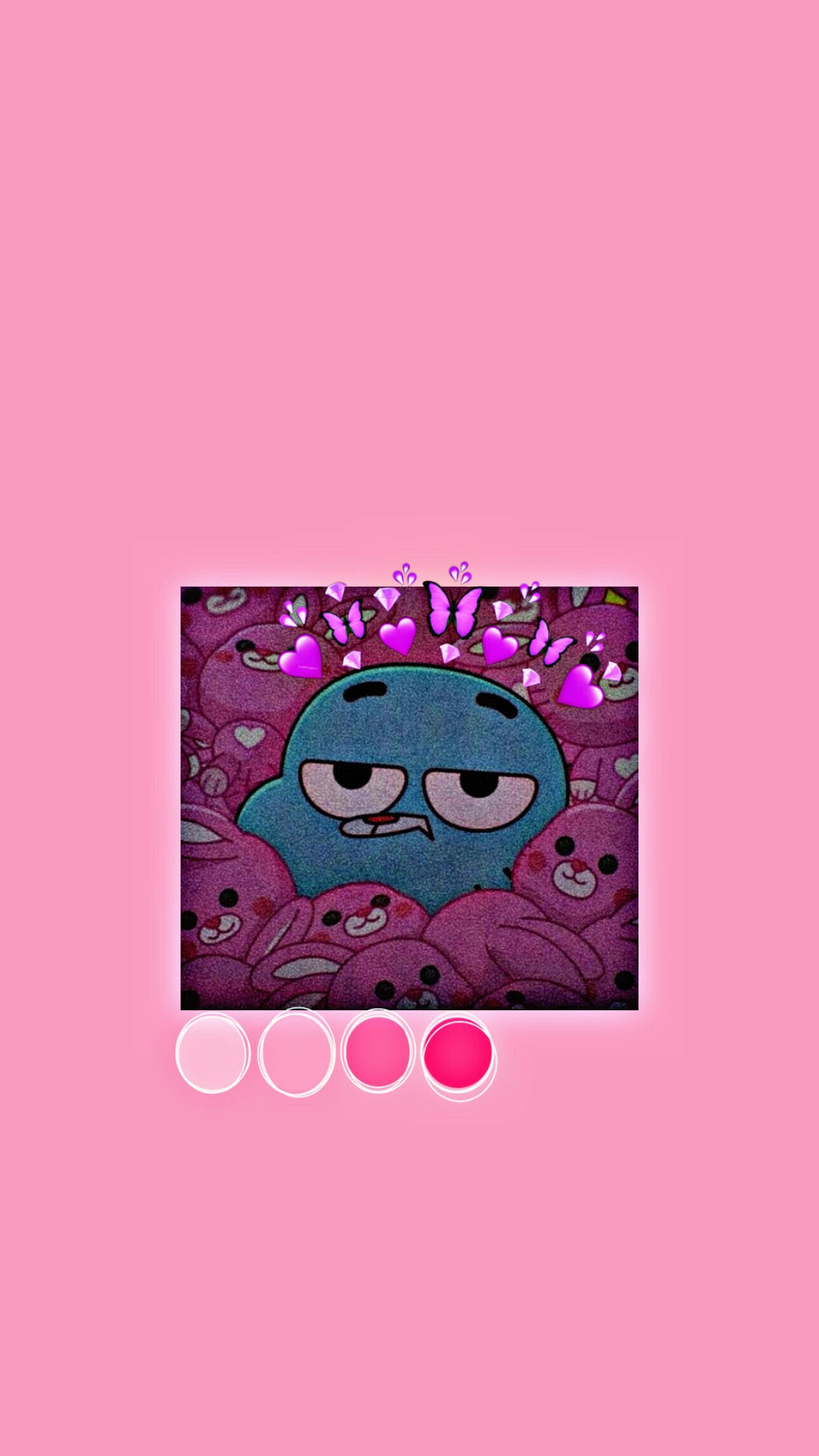 Gumball personaggio blu cuori rosa, 1288x2289 Verticale, Android