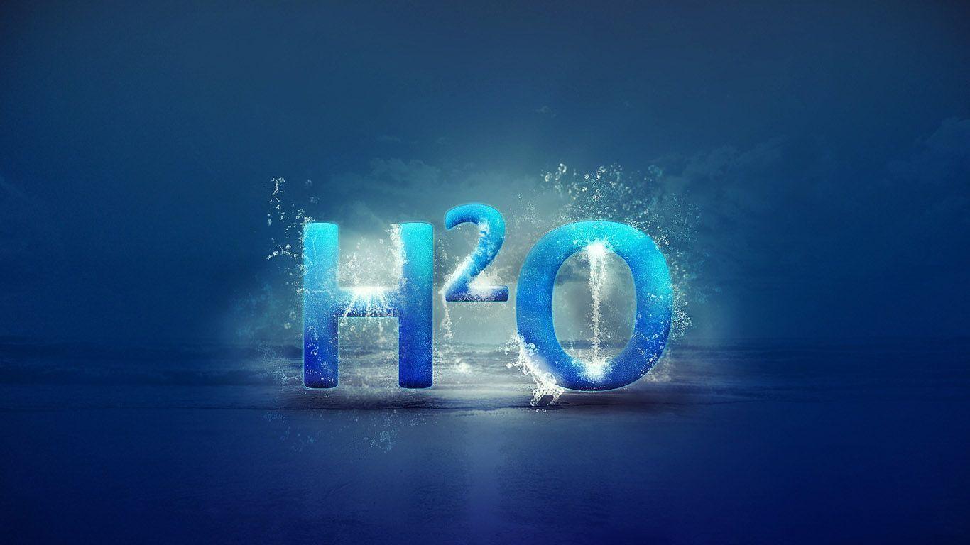 Scritta H2O ghiacciata blu, 1366x768 720p, Laptop