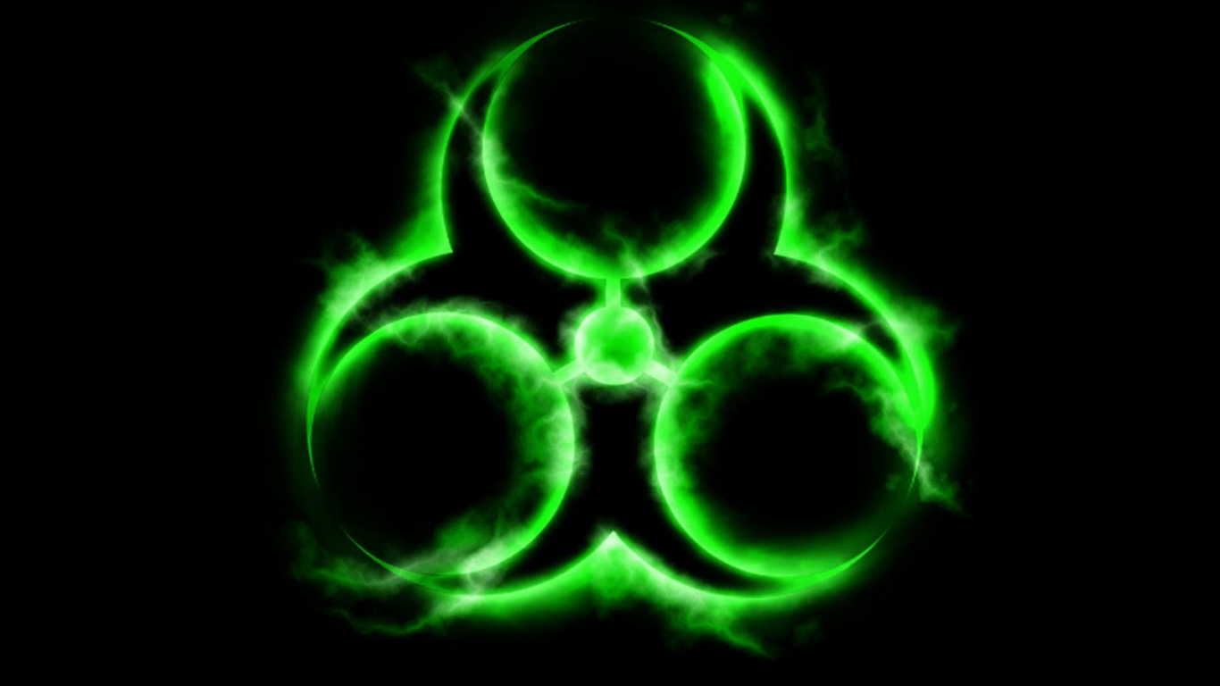 simbolo biohazard verde, 1366x768 HD, Desktop