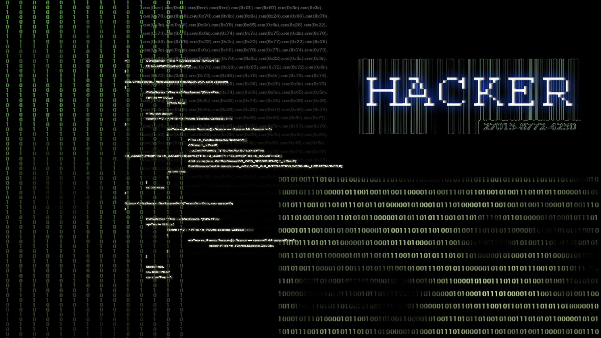 scritta Hacker codice blu, 1920x1080 1080p, Desktop