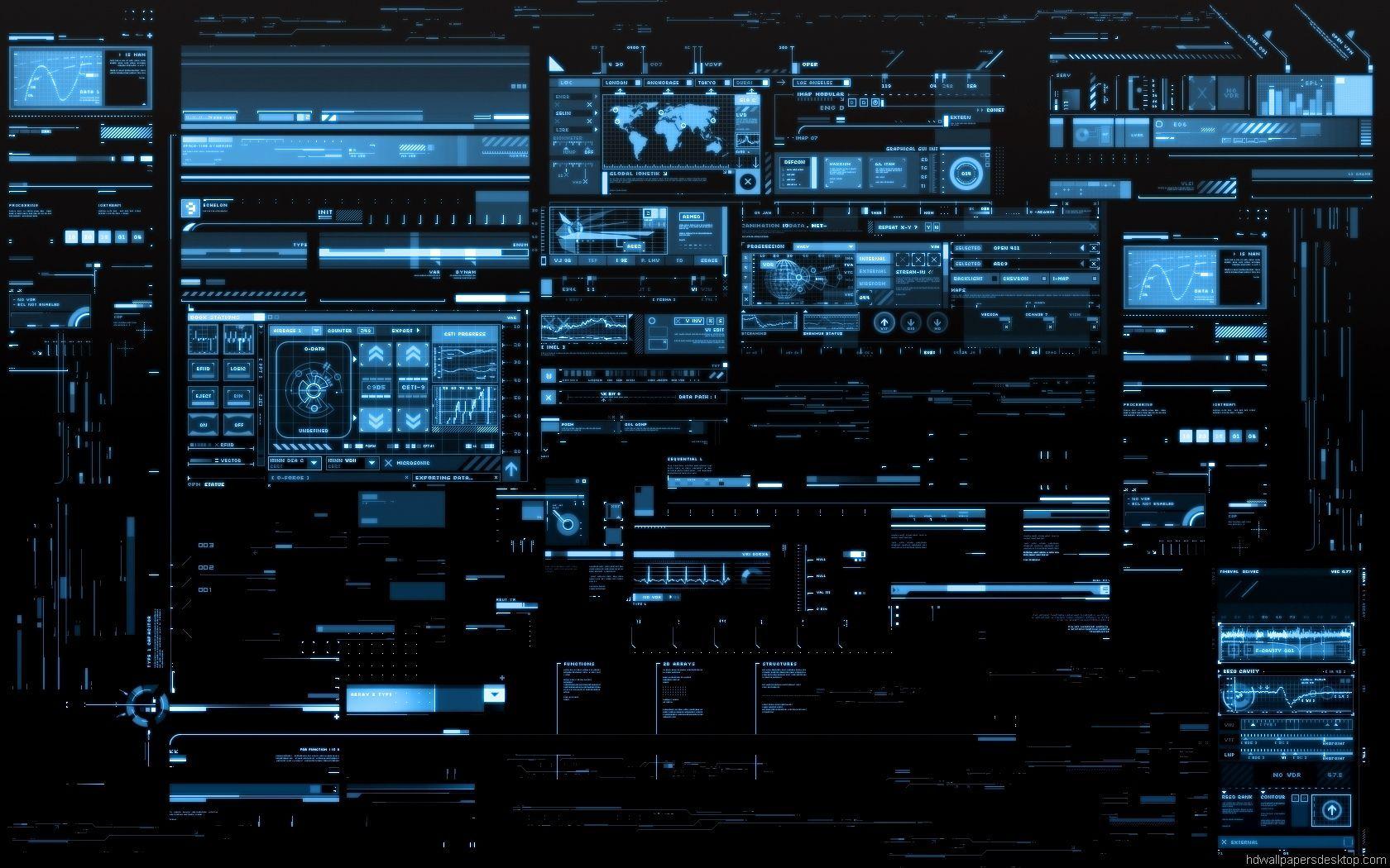 interfaccia hi-tech schermi blu, 1680x1050 900p, HP Laptop