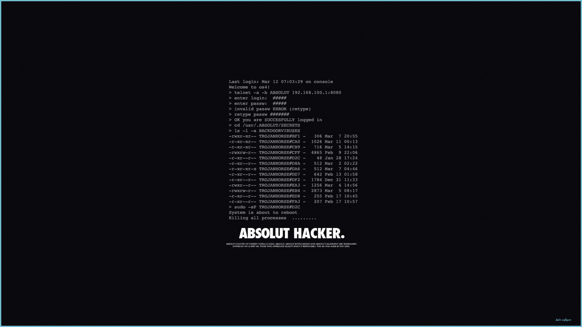 terminale nero Absolut Hacker, 1862x1047 900p, Laptop