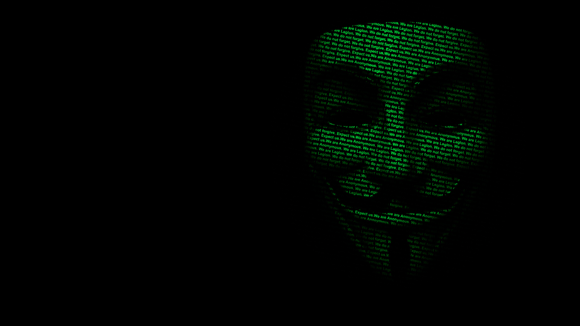 maschera Anonymous codice verde, 1920x1080 Full HD, Desktop