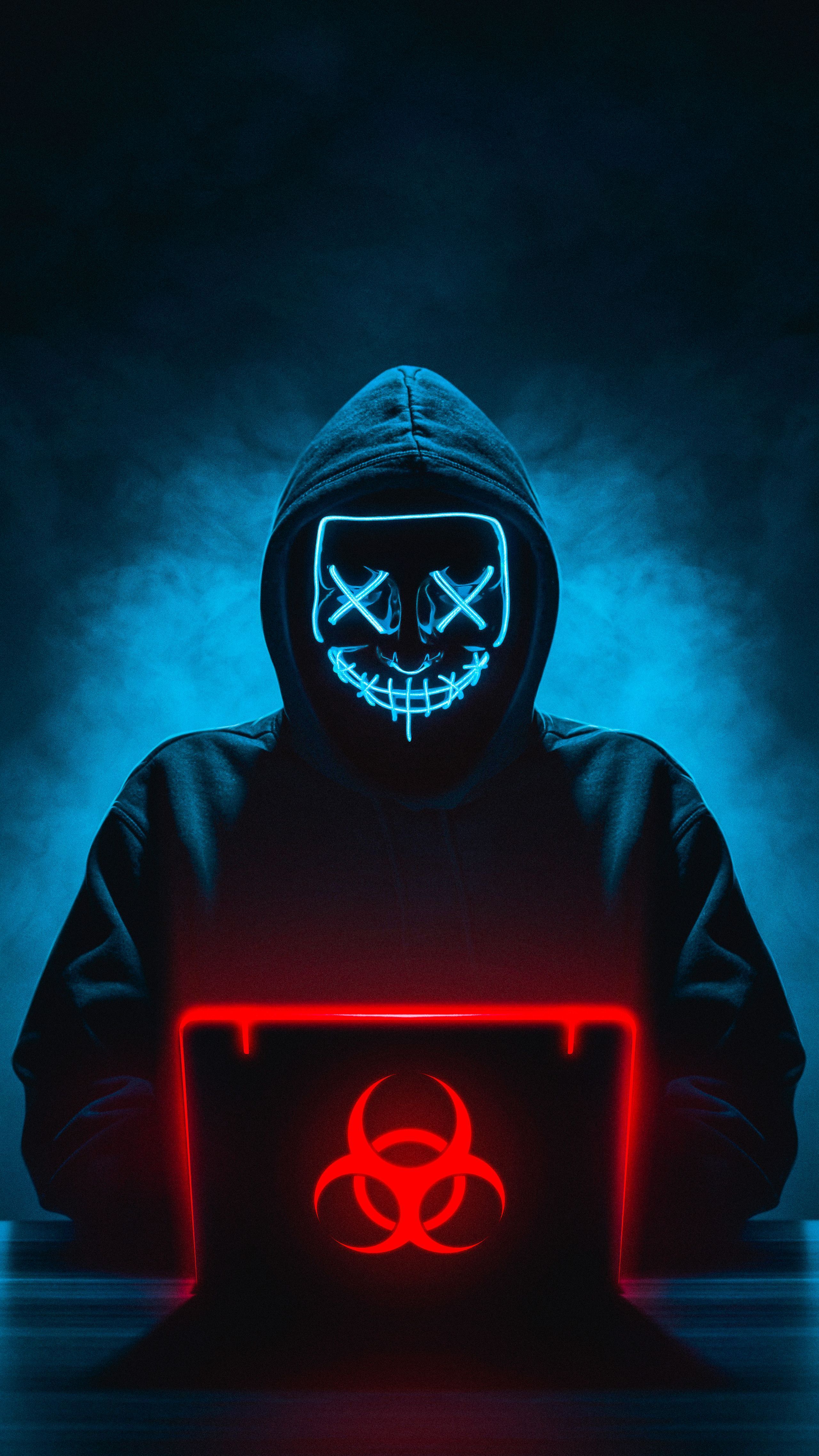 maschera neon rossa laptop, 2560x4551 Full HD Verticale, Realme