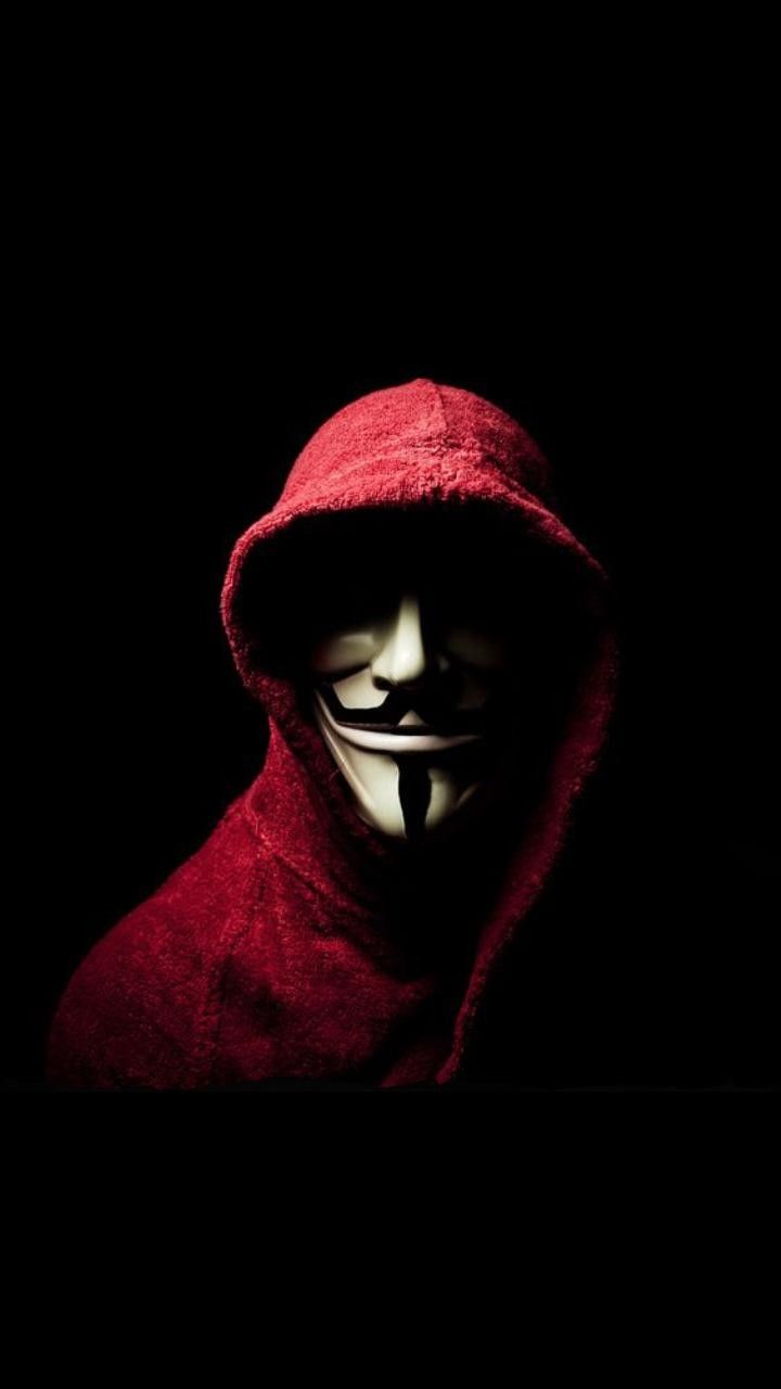 Anonymous cappuccio rosso nero, 720x1280 Full HD Verticale, iPhone