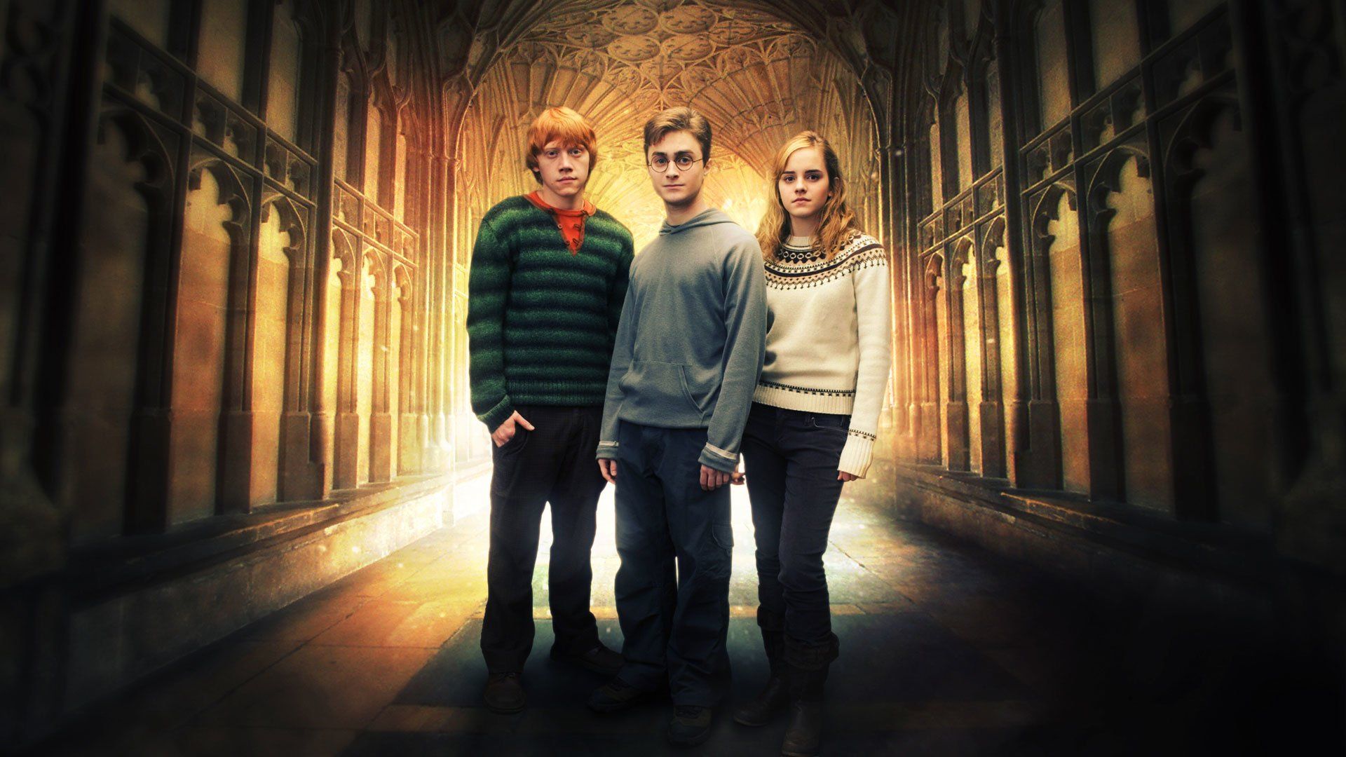Harry, Ron ed Hermione corridoio, 1920x1080 Full HD 1080p, Desktop