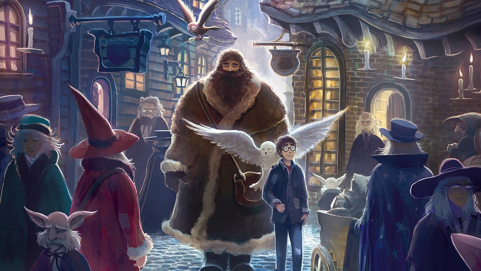 Hagrid e Harry Potter, Diagon Alley, J.K. Rowling, 1920x1081 Full HD, Laptop