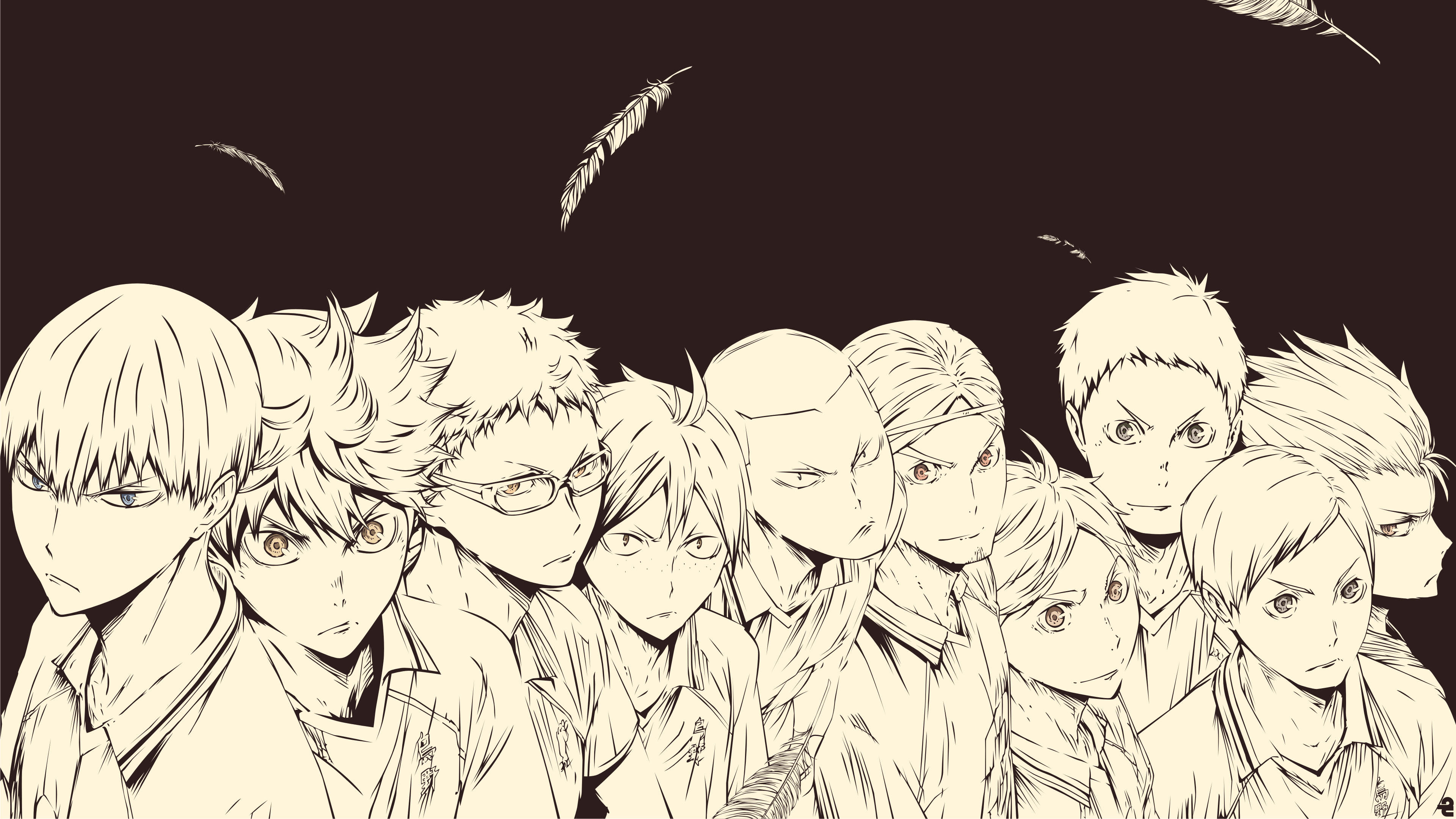Haikyuu squadra Karasuno seppia, 3840x2160 4K Ultra HD, Monitor 4K