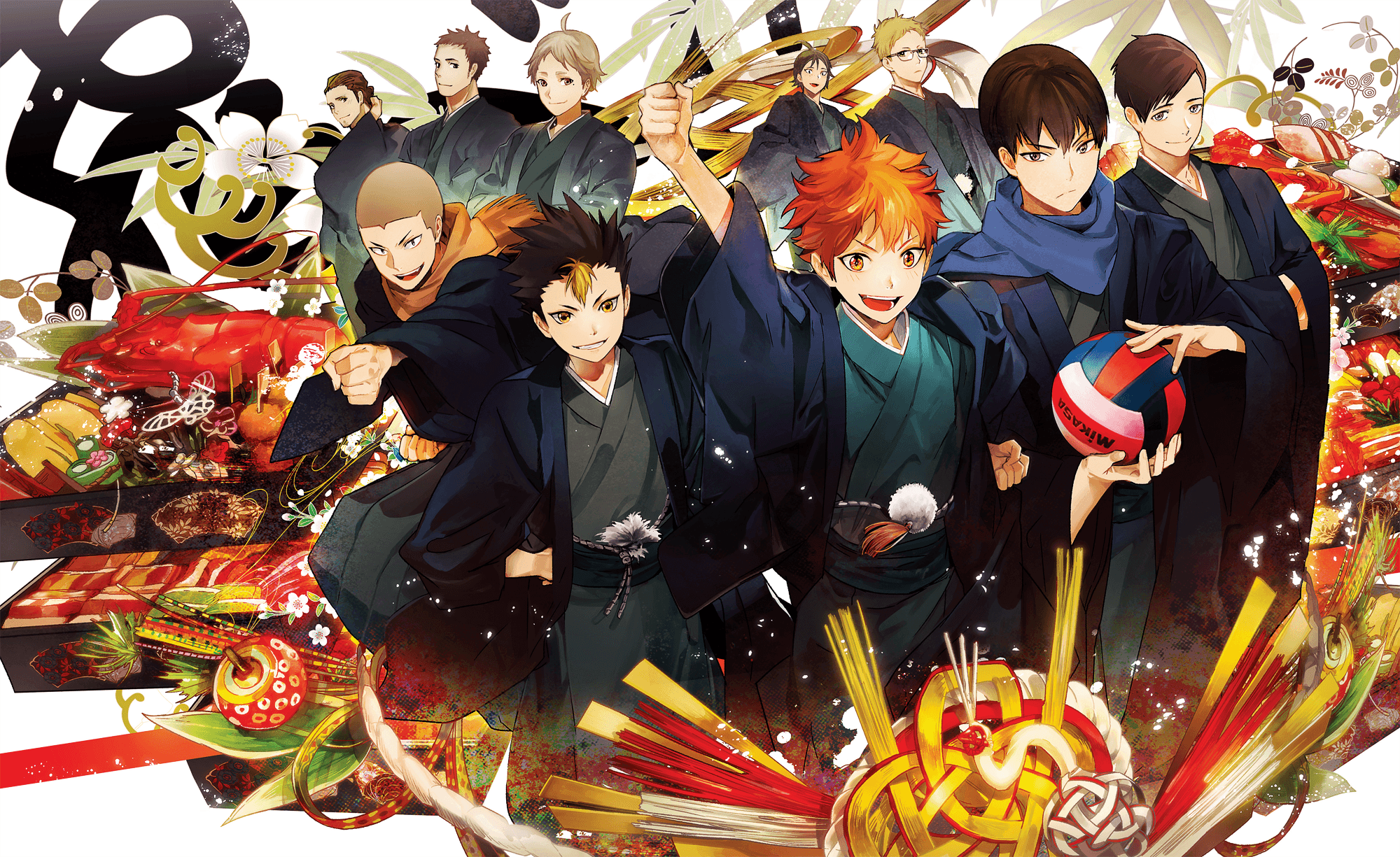 Haikyuu personaggi kimono capodanno, 2000x1225 2K, PC