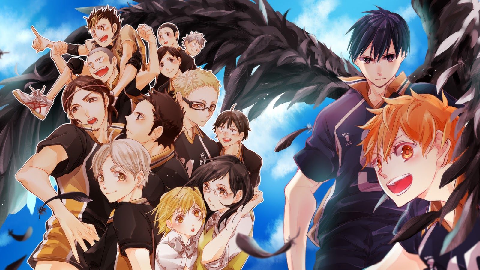 Karasuno Haikyuu personaggi gruppo, 1600x900 HD, Desktop