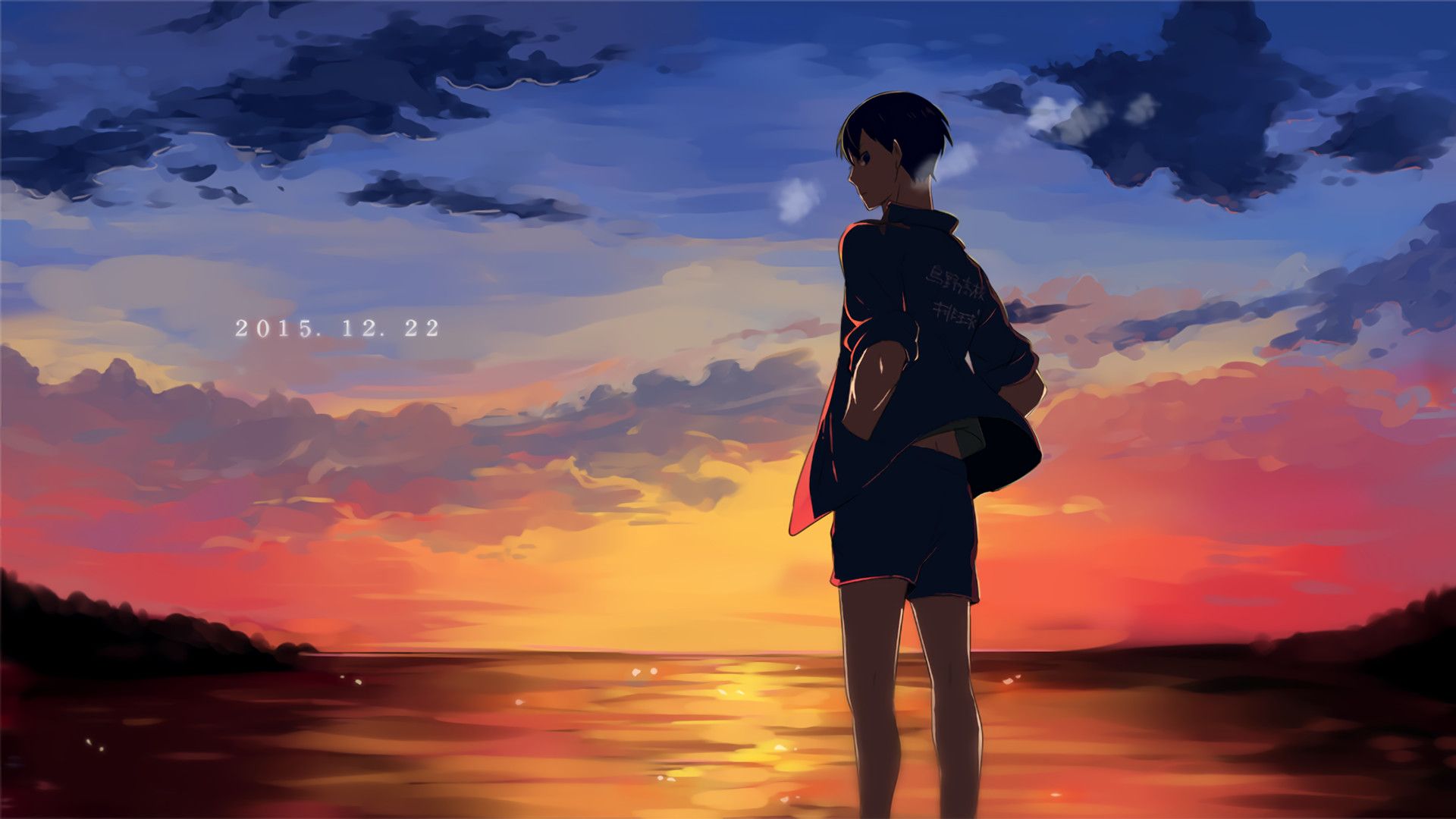 Personaggio Haikyuu al tramonto, 1920x1080 Full HD, Desktop