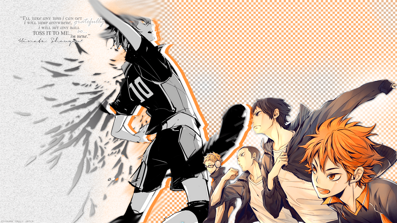 Haikyuu personaggi bianco e nero, 1366x768 720p, Laptop
