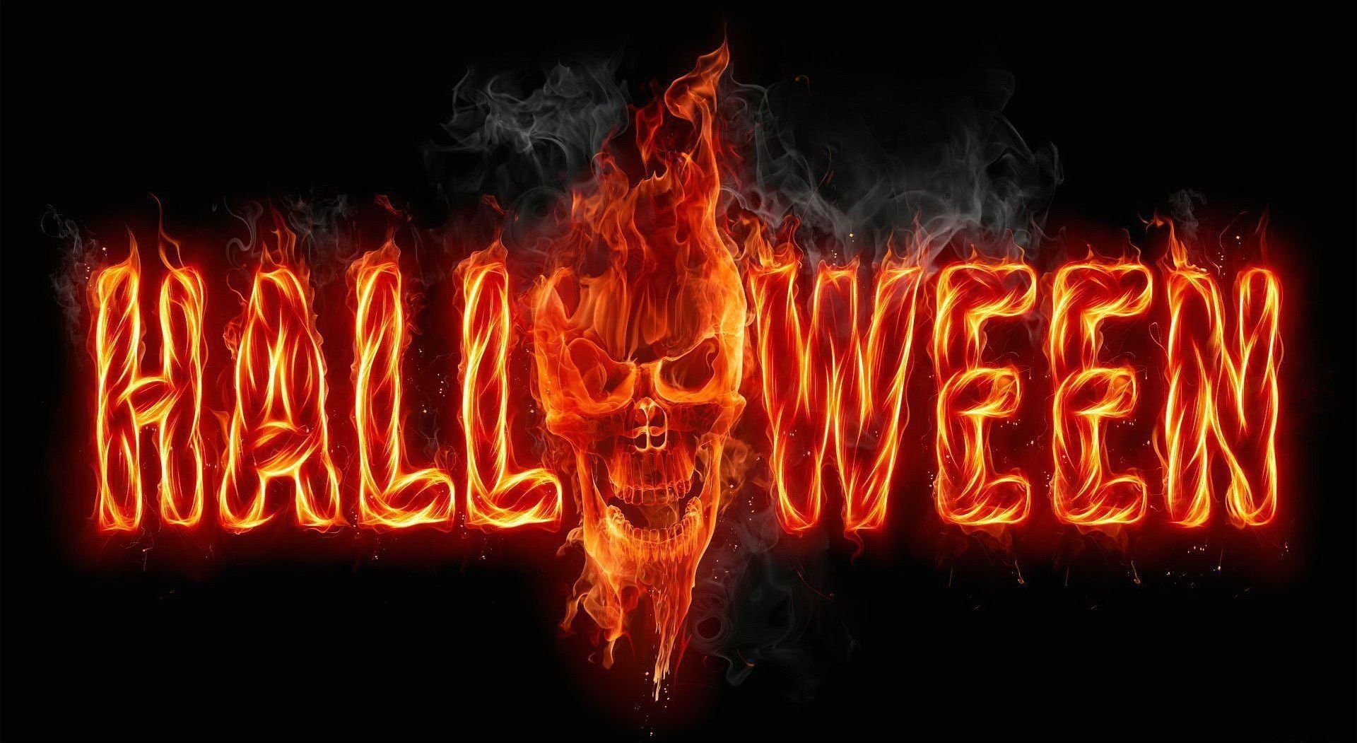 Scritta Halloween in fiamme, 1920x1051 Full HD, Desktop
