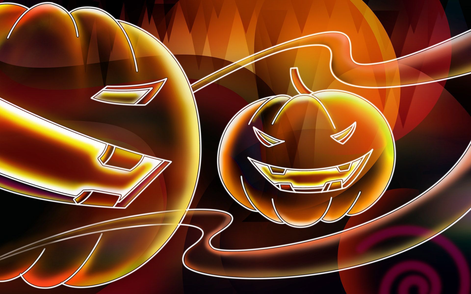 Zucche neon arancioni Halloween, 1920x1200 Full HD+, Laptop