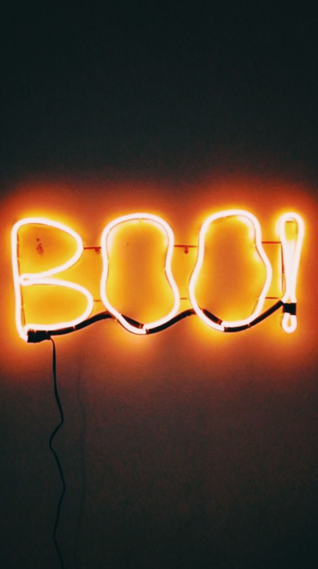 Insegna neon arancione BOO, 1020x1826 Verticale, Mobile