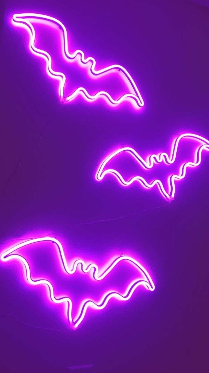 Pipistrelli neon viola Halloween, 719x1280 Full HD Verticale, Smartphone