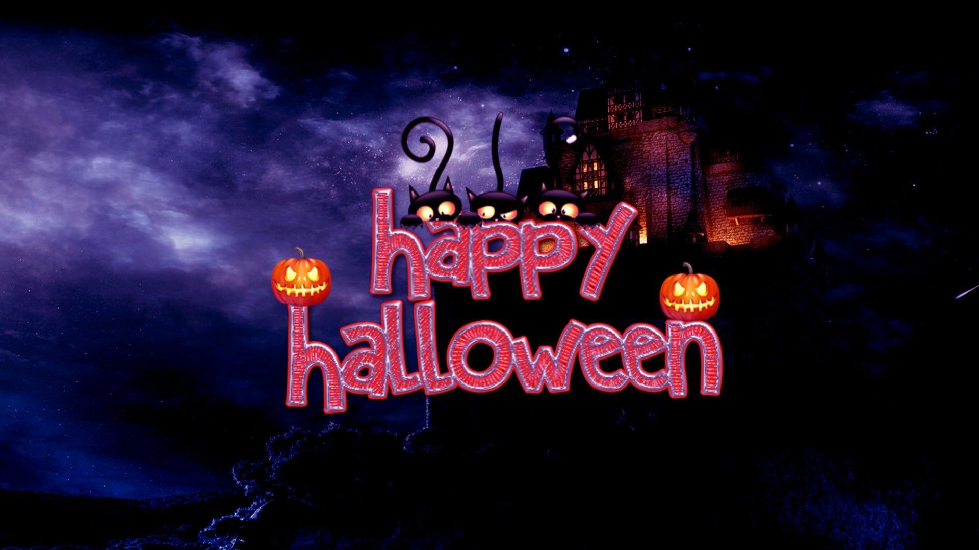 Scritta Happy Halloween neon, 1920x1080 Full HD, Laptop