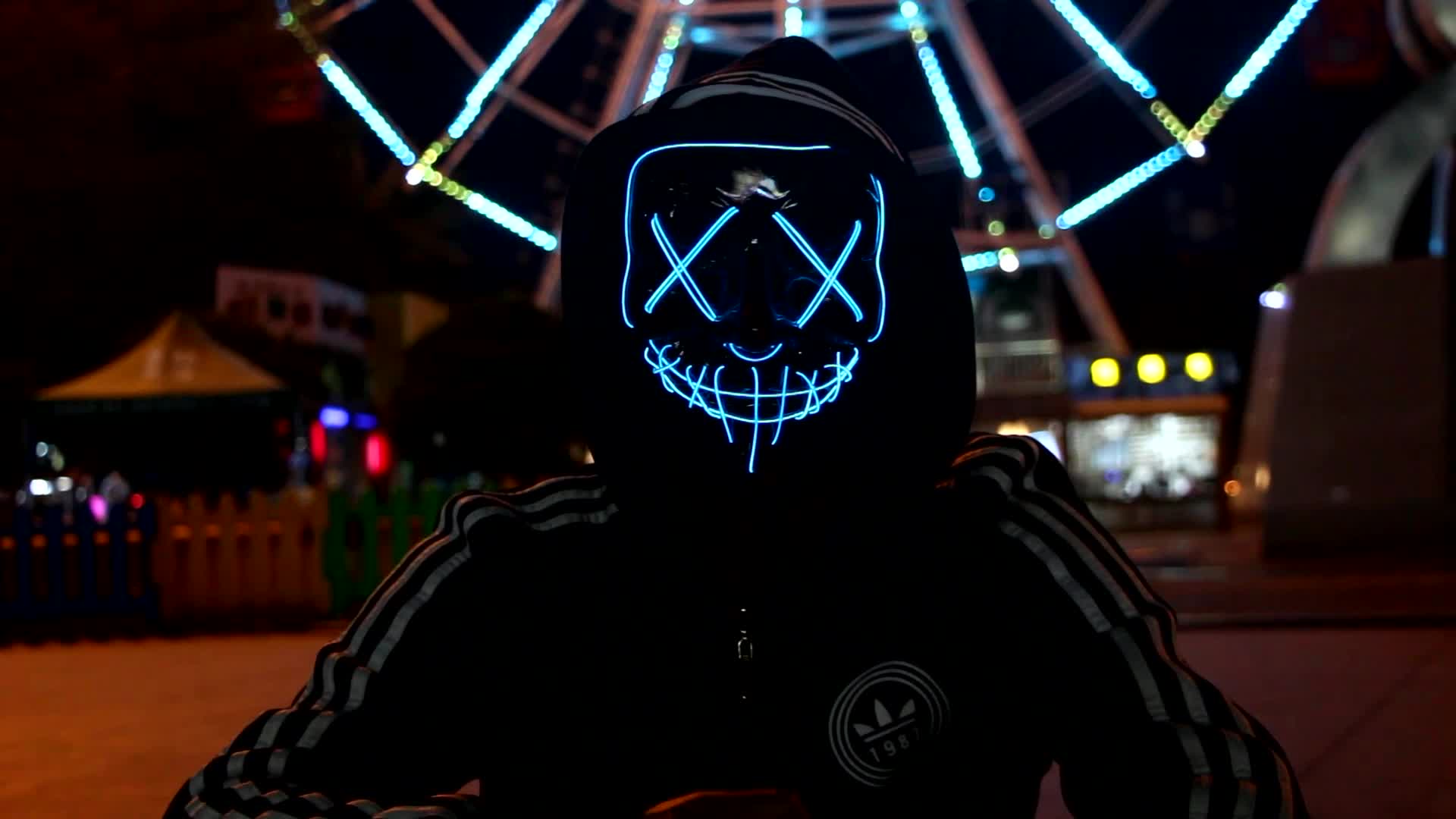 Maschera LED neon Purge, 1920x1080 Full HD 1080p, PC Desktop