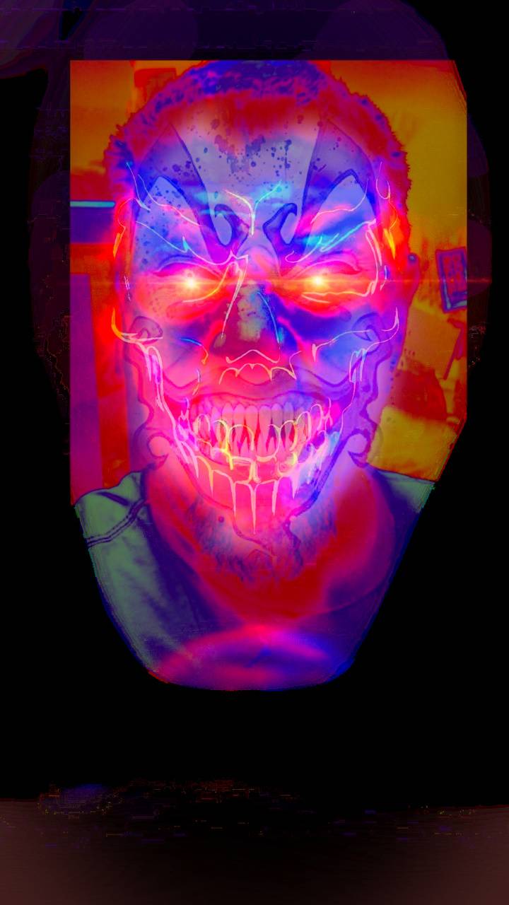 Teschio demone neon luminoso, 720x1280 Full HD Verticale, iPhone