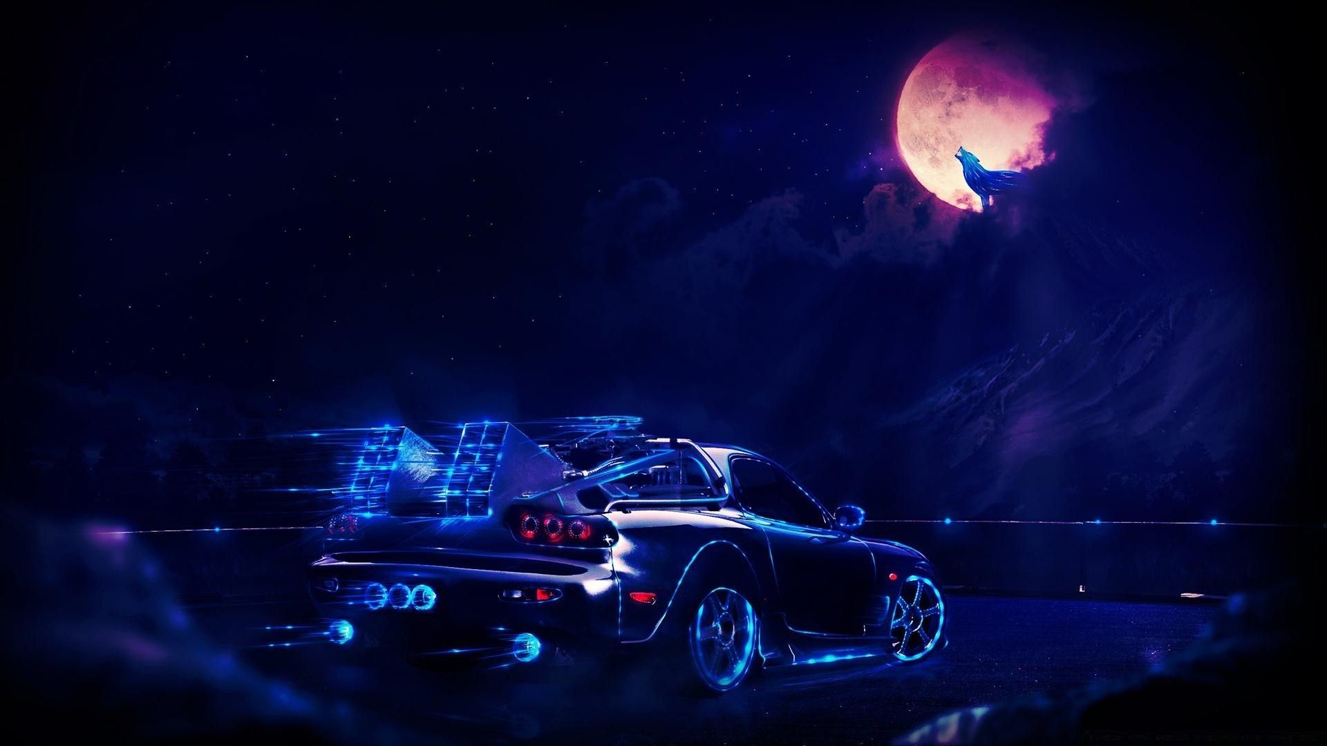 Auto neon luna lupo, 1920x1080 Full HD, Desktop