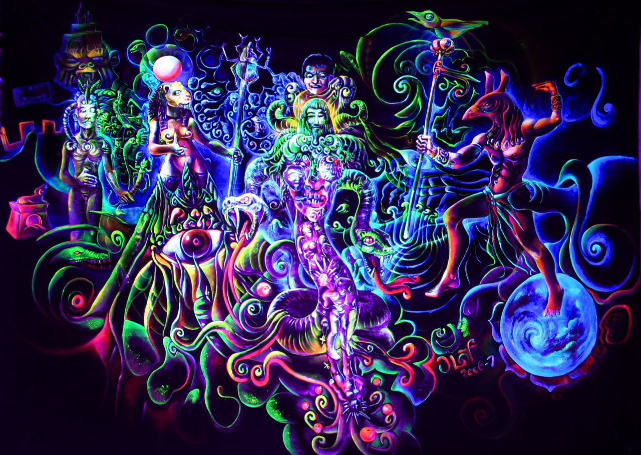 Figure psichedeliche neon fluorescenti, 1280x910 HD, Desktop