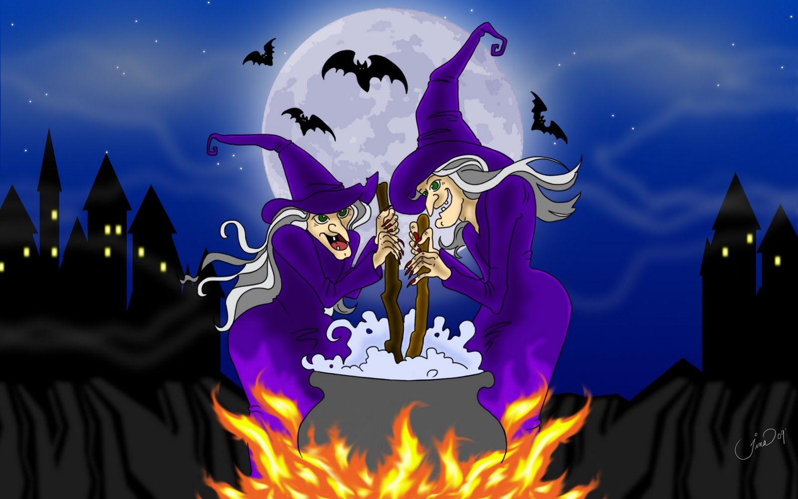 Streghe animate calderone Halloween, 1600x1000 HD Ready, Acer Nitro