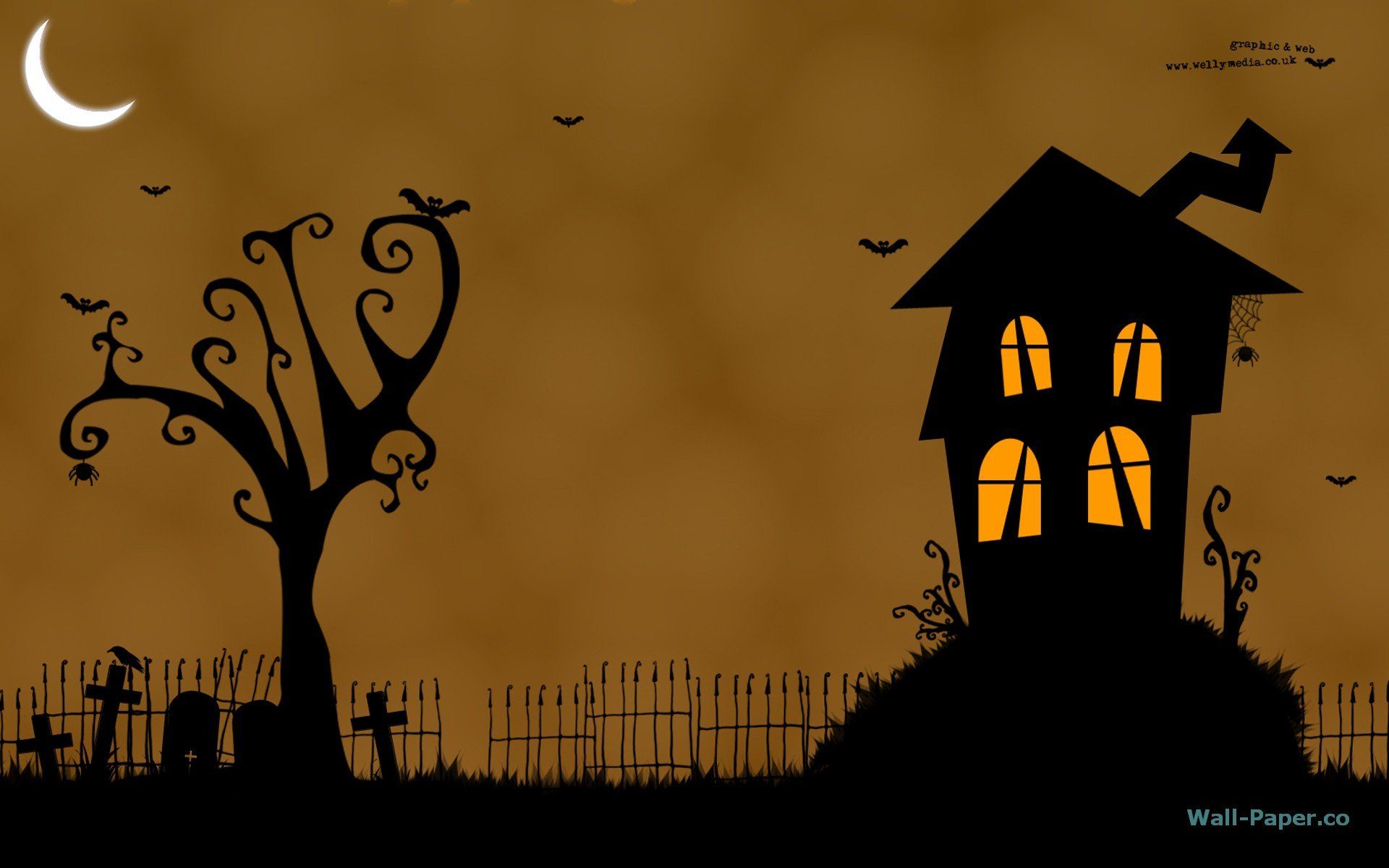 Casa stregata silhouette Halloween, 1920x1200 Full HD+ WUXGA, Desktop