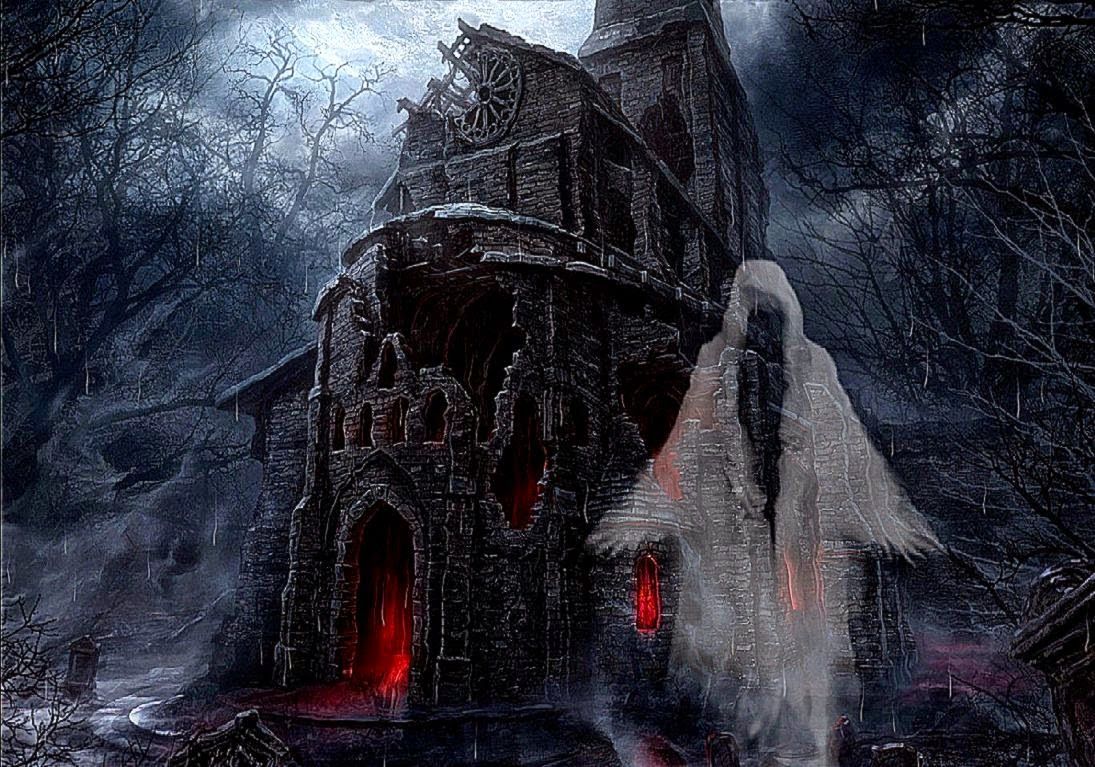 Fantasma castello spettrale notturno, 1095x767 HD, iMac