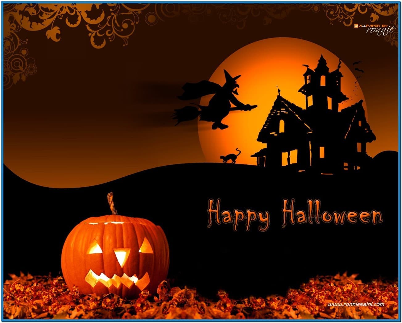 Zucca strega casa infestata Halloween, 1303x1047 720p, Laptop