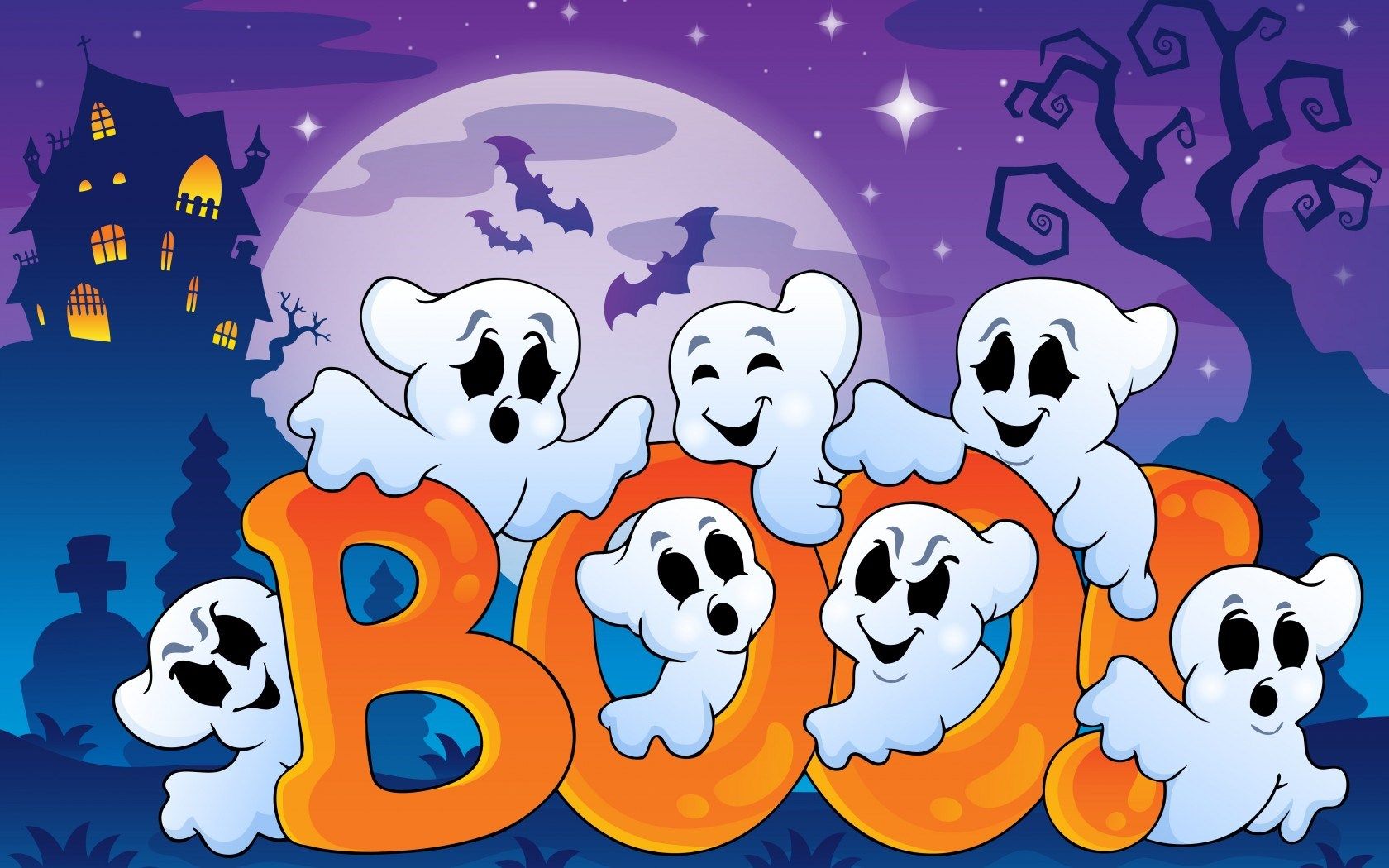 Fantasmi carini con scritta BOO, 1680x1050 900p, MacBook Air