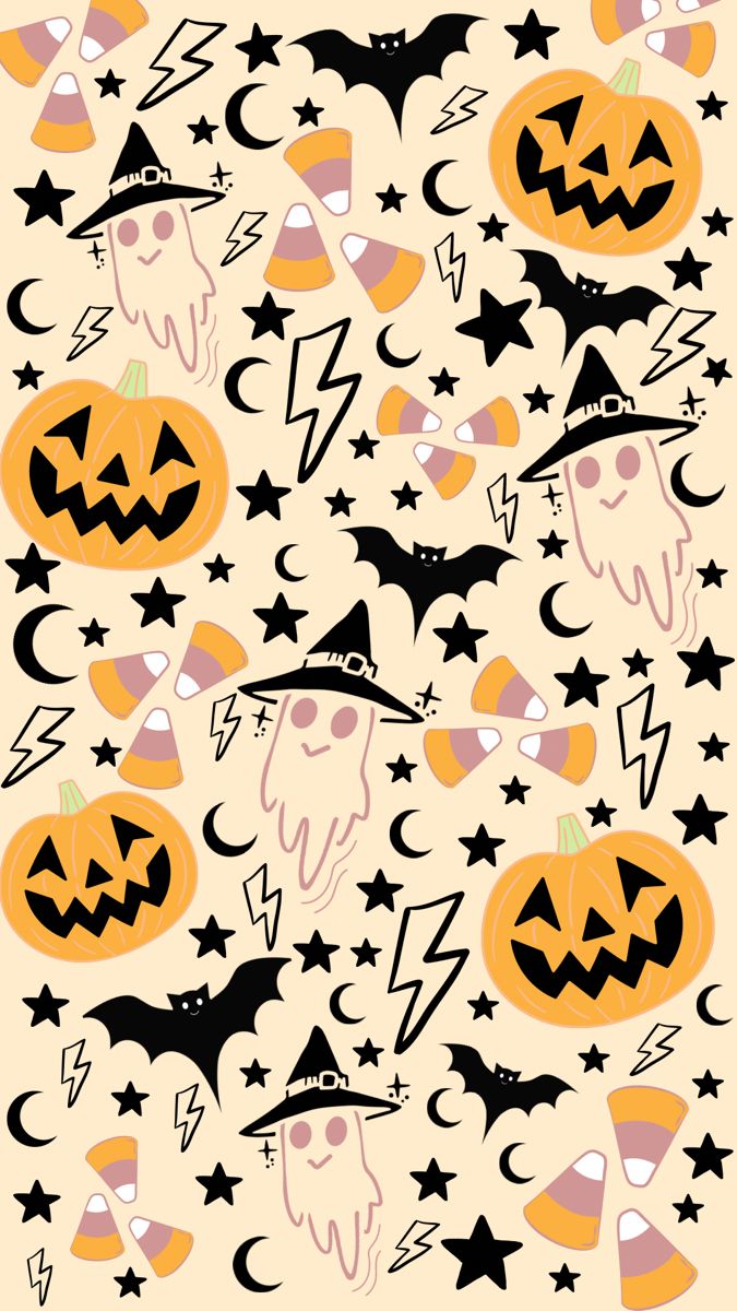Zucche fantasmini pipistrelli pattern Halloween, 675x1200 Verticale, Xiaomi