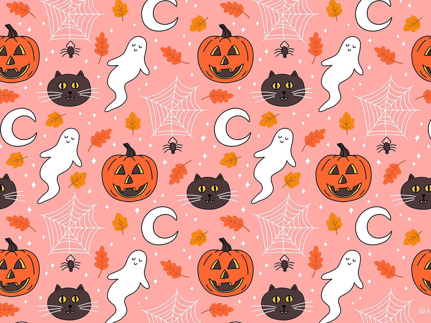 Fantasmi zucche gatti neri Halloween, 1500x1125 720p, Laptop