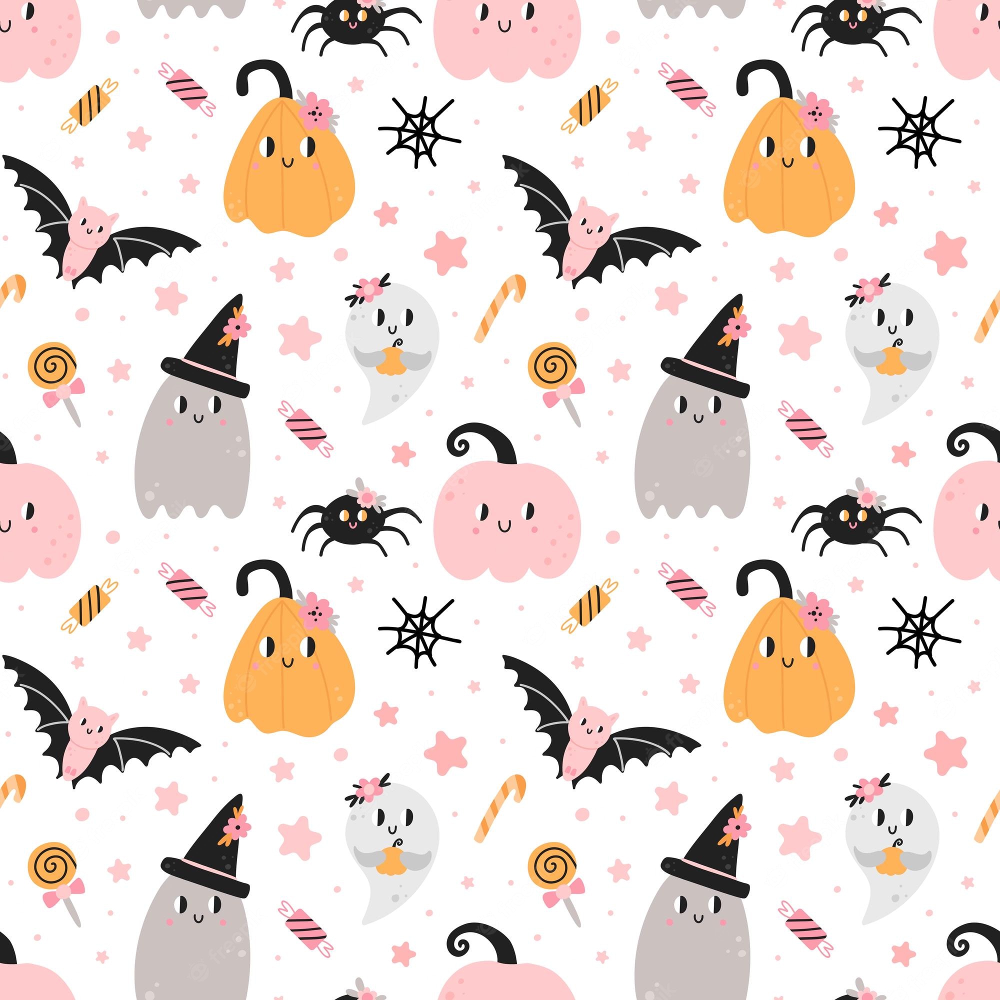 Zucche fantasmi pipistrelli kawaii, 2000x2000 Hi-Res, Desktop