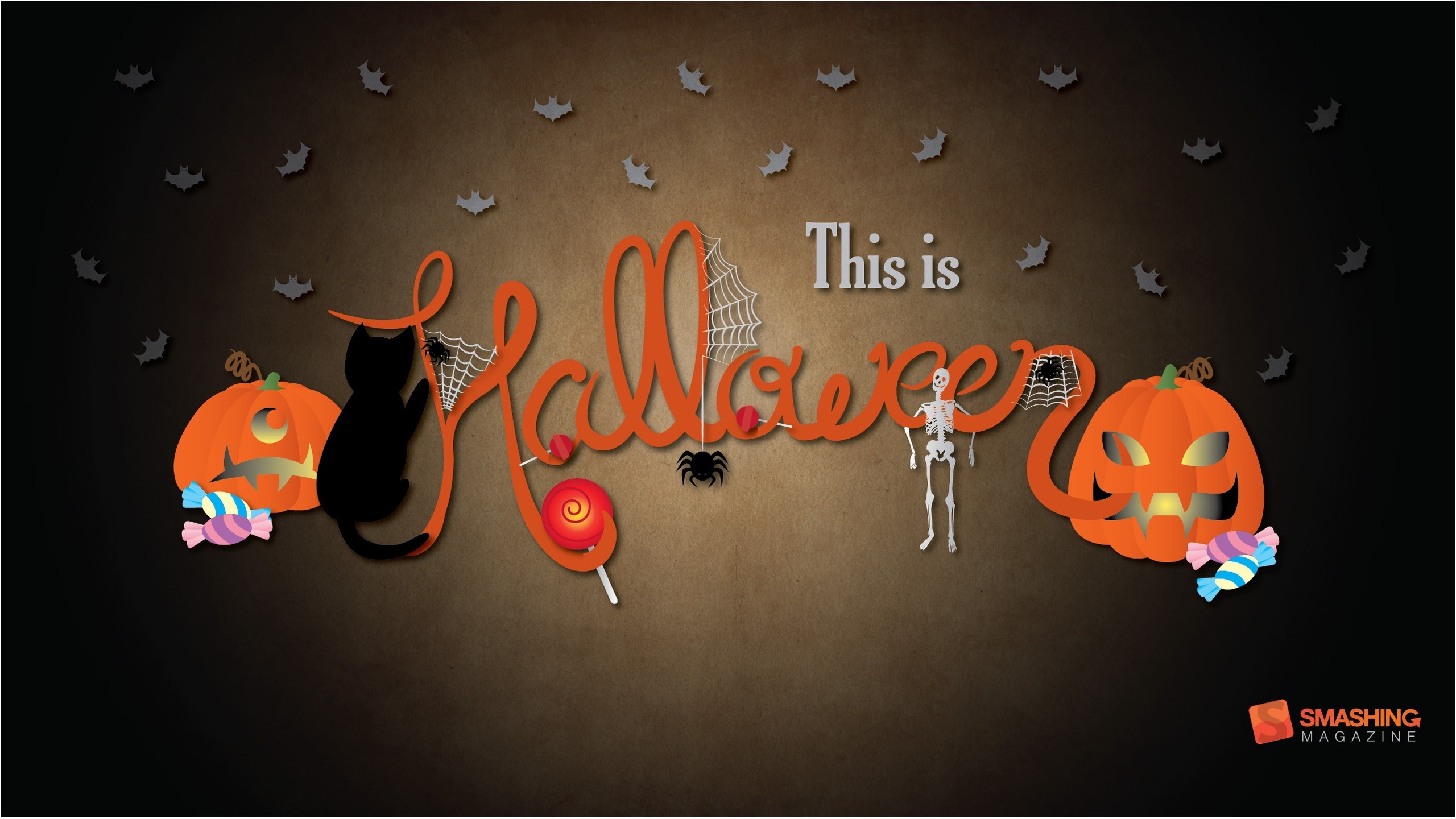 Zucche, gatto nero e scheletro Halloween, 2560x1440 QHD, Monitor Gaming