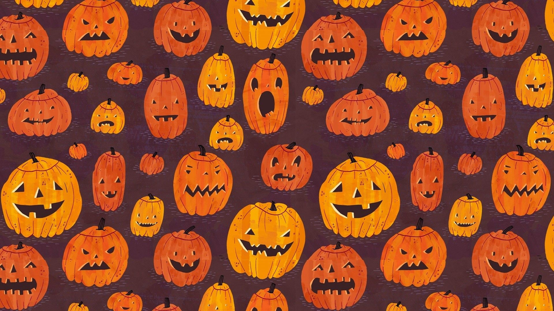 Zucche di Halloween arancioni pattern, 1920x1080 Full HD 1080p, Desktop