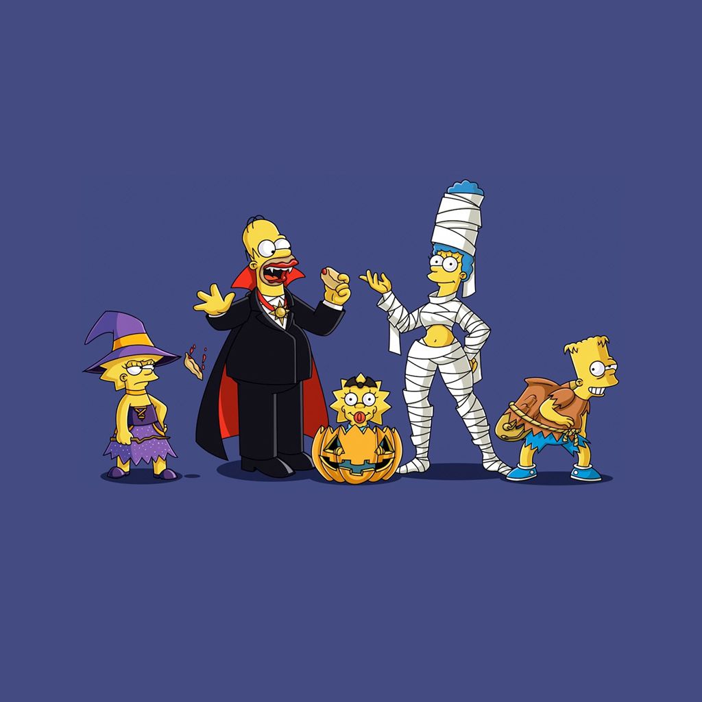 Simpson costumi Halloween, serie animata, 1024x1024 HD, PC