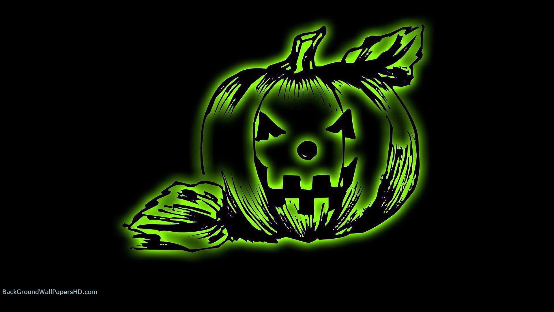 Zucca verde neon Halloween, 1920x1080 Full HD, PC Desktop