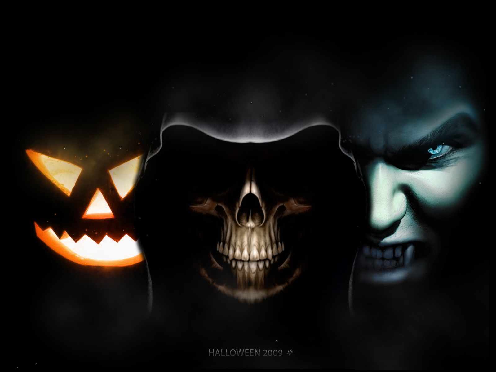 Zucca teschio vampiro Halloween, 1600x1200 HD, PC
