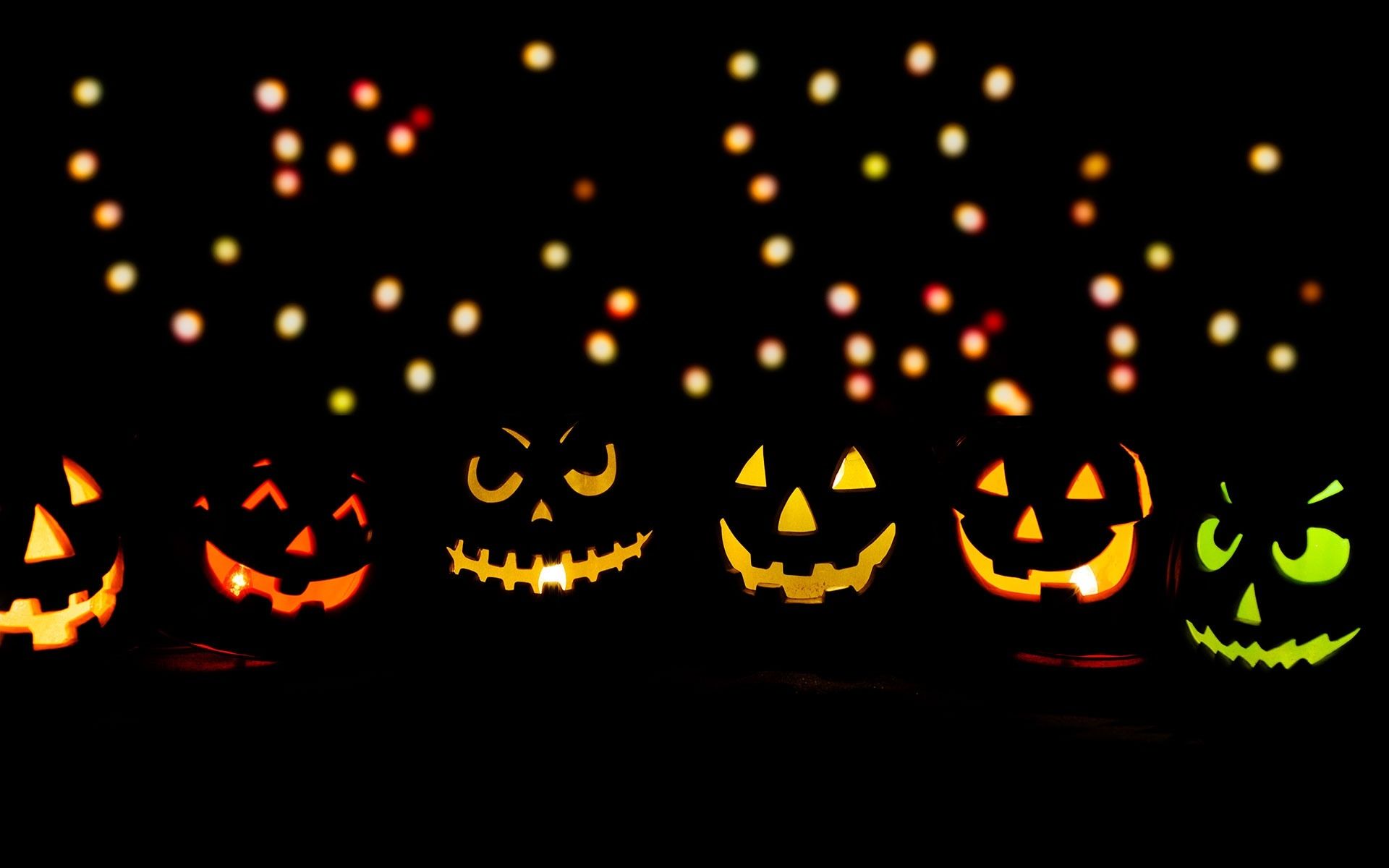 Zucche di Halloween illuminate, 1920x1200 WUXGA, PC