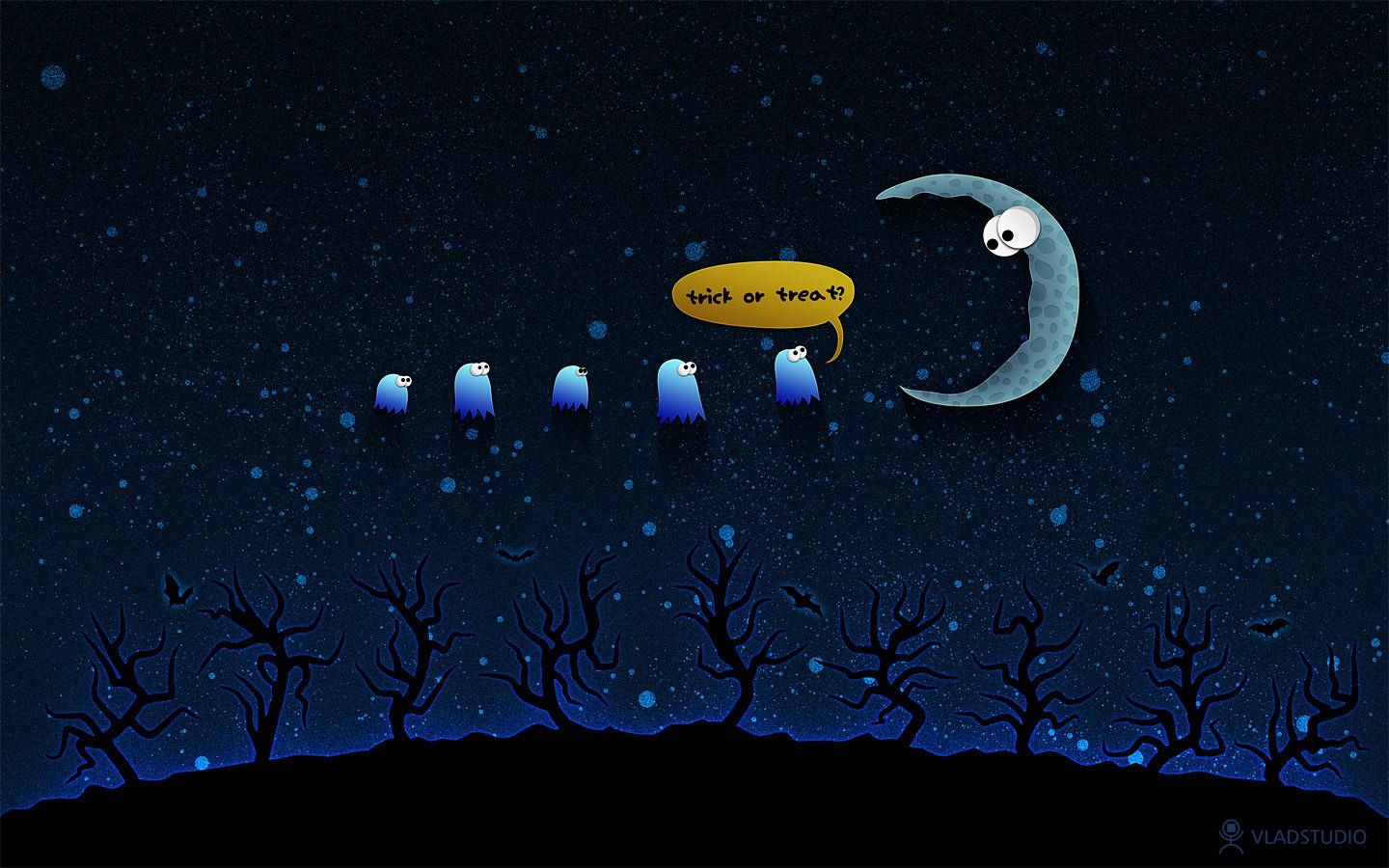 Fantasmi luna sorridente Halloween, 1440x900 720p, MacBook Air