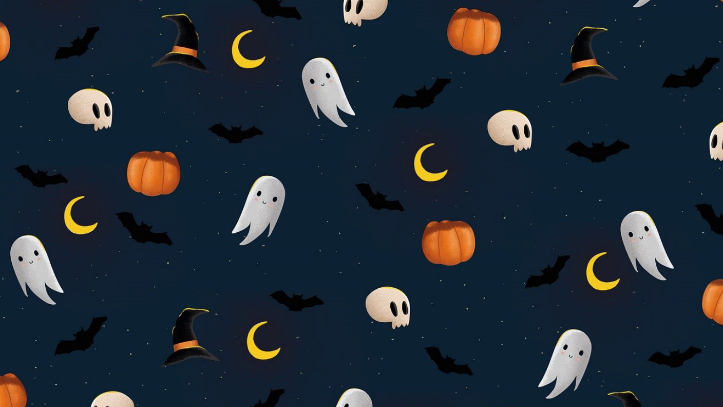Fantasmi zucche pipistrelli notte, 1408x792 720p, Laptop