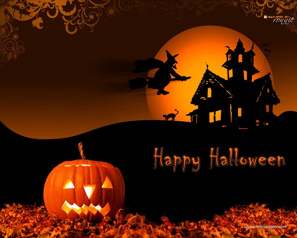 Zucca Jack-o'-lantern casa stregata, 1024x819 HD, PC Desktop