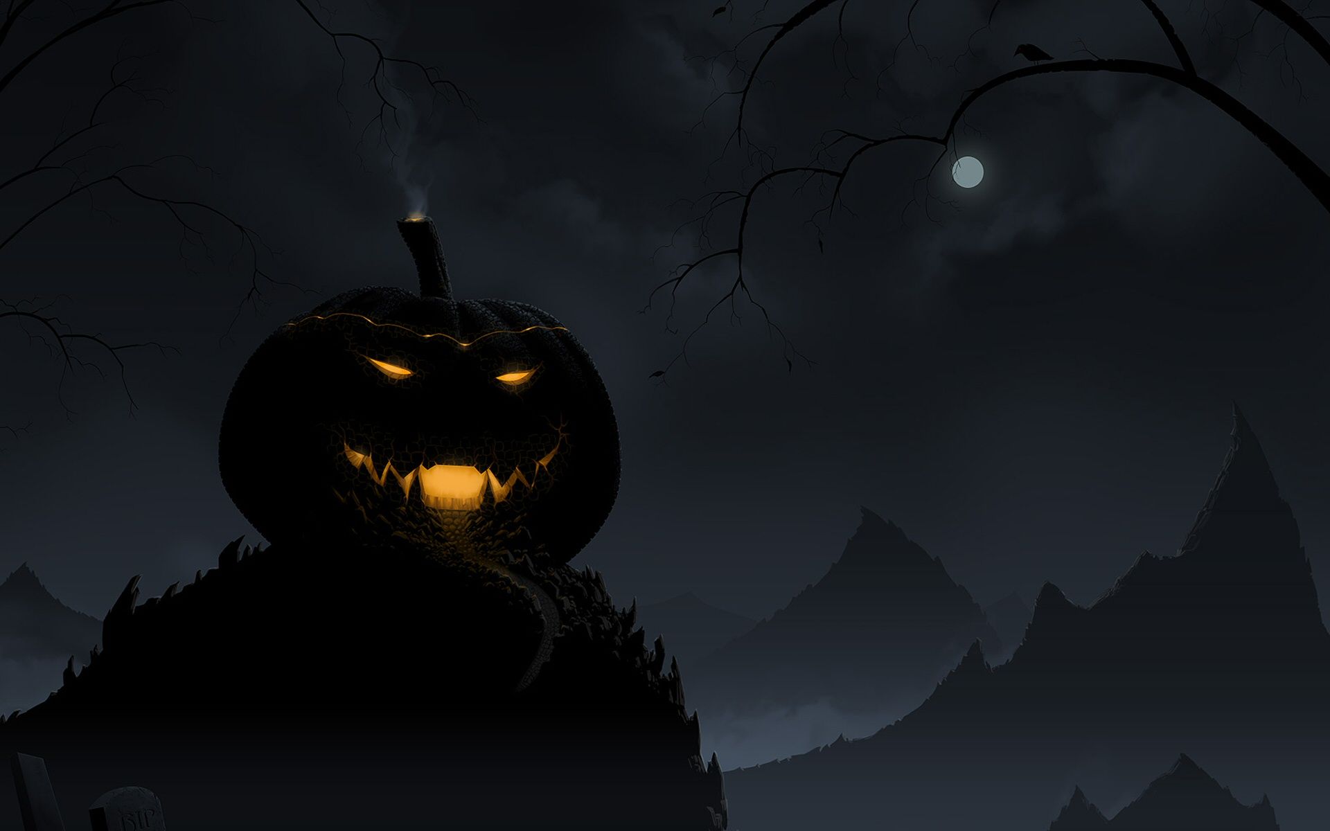 zucca Jack-o'-lantern spettrale scura, 1920x1200 Full HD+, iMac