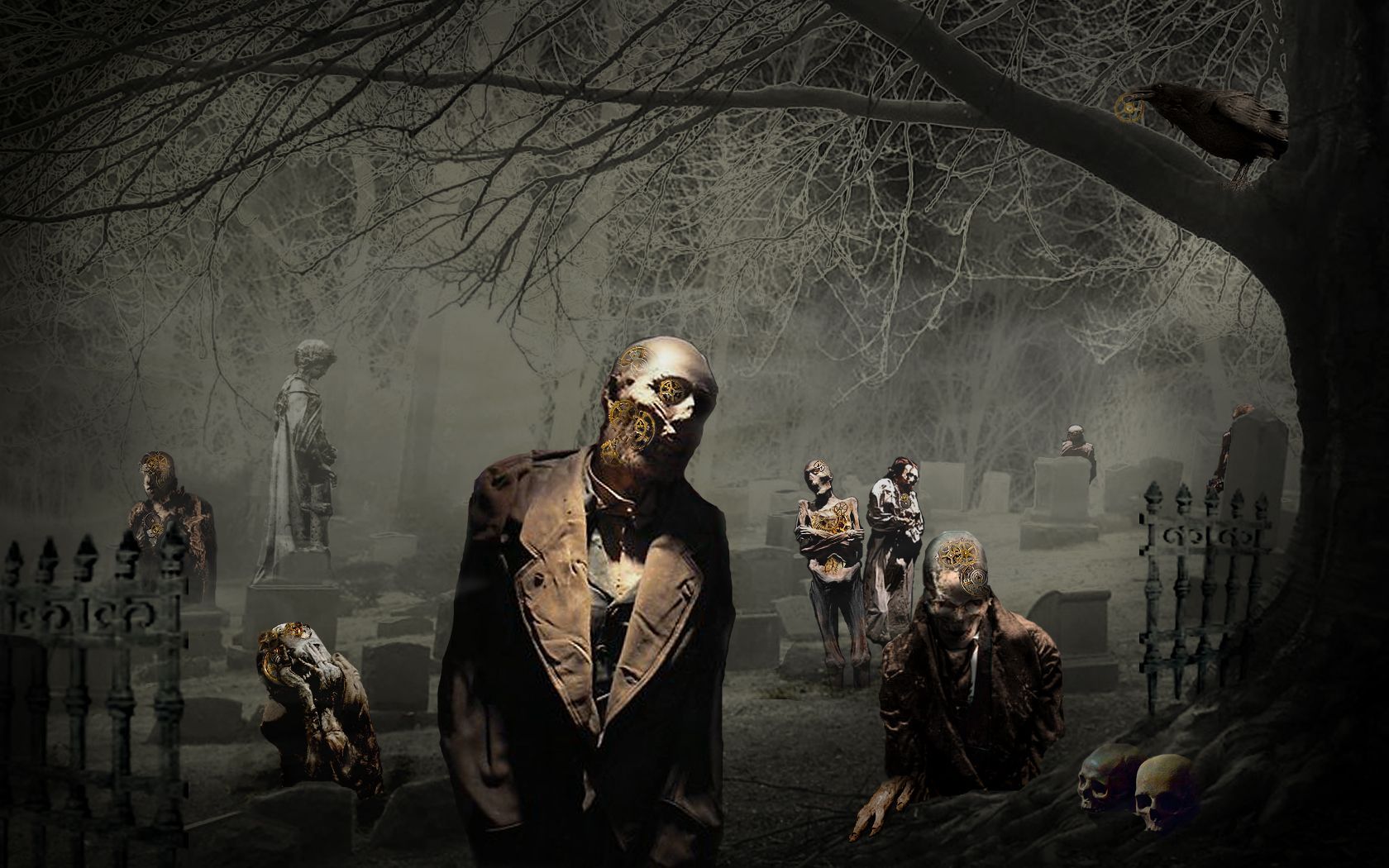 Zombie in cimitero notturno, 1680x1050 900p, MacBook Air