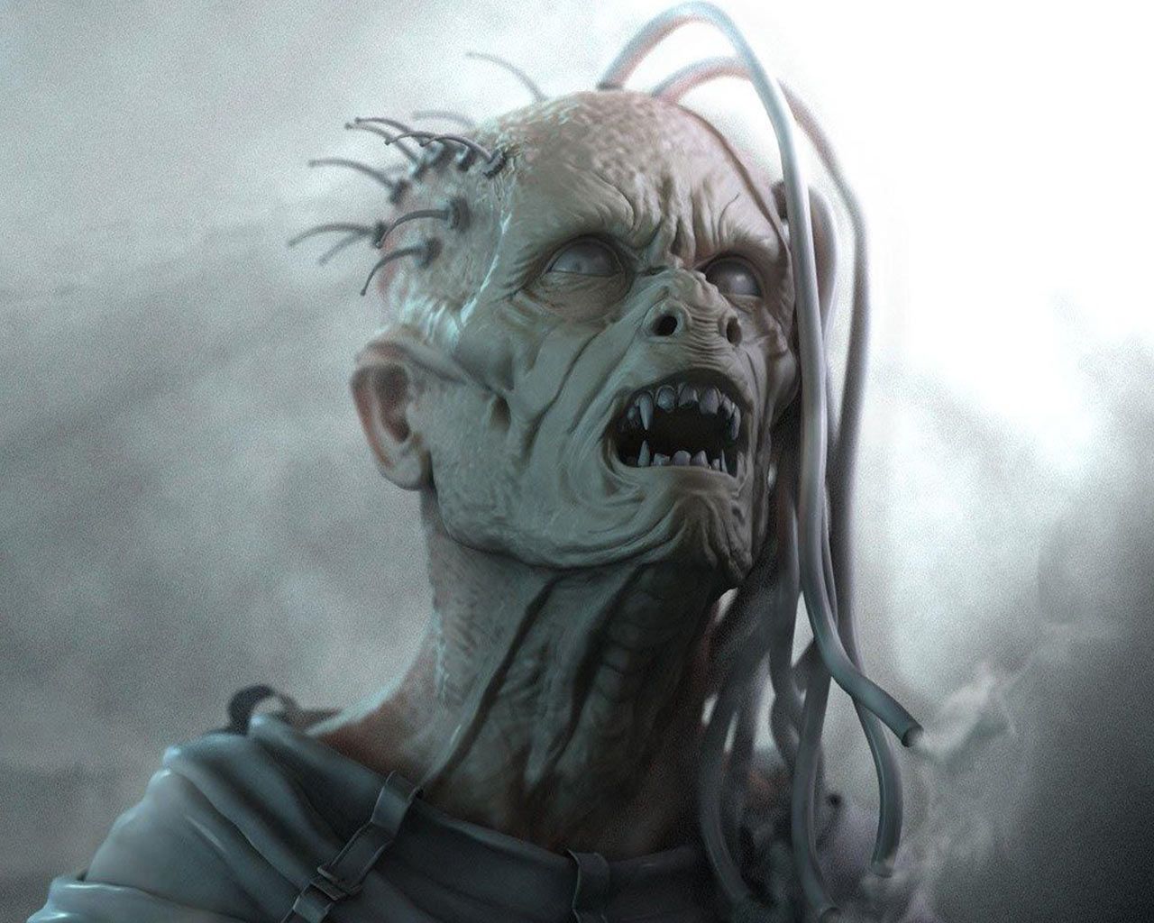 Creatura zombie inquietante grigia, 1280x1024 720p, Laptop