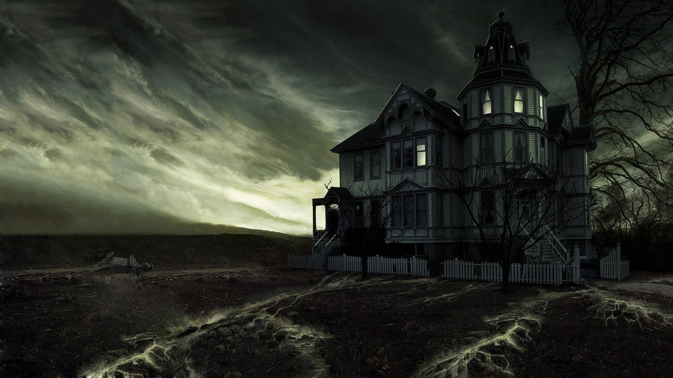 Casa infestata scura inquietante, 1366x768 HD, Desktop