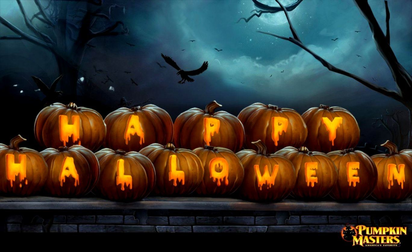 Zucche intagliate Happy Halloween, sfondi 1368x837 720p, Laptop